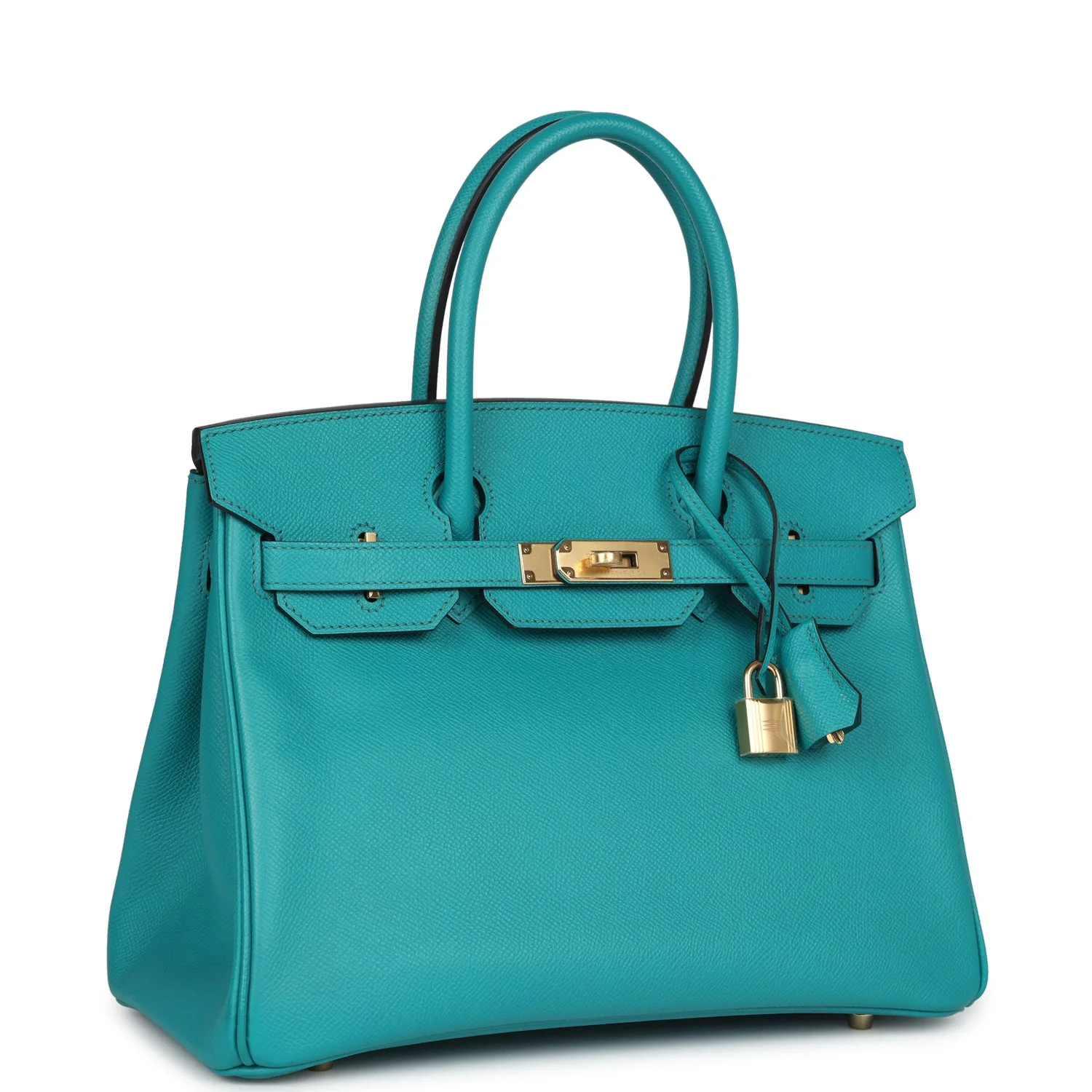 Replicate Hermes Birkin 30 Bleu Paon Epsom Gold Hardware(1:1 replica)