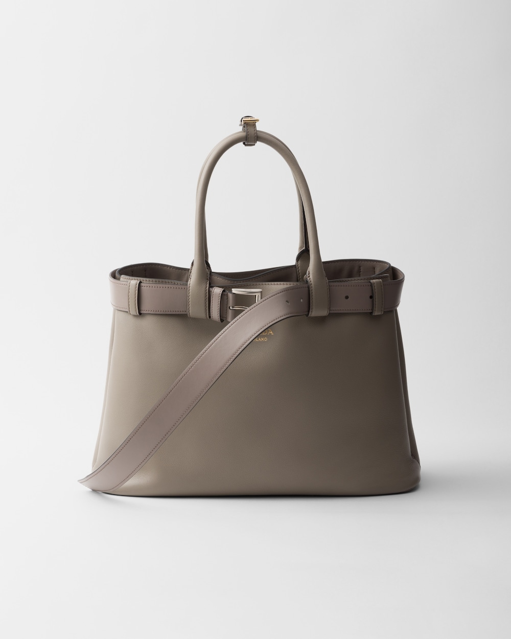 Replicate Prada Buckle Large Leather Handbag With Belt(1:1 replica)