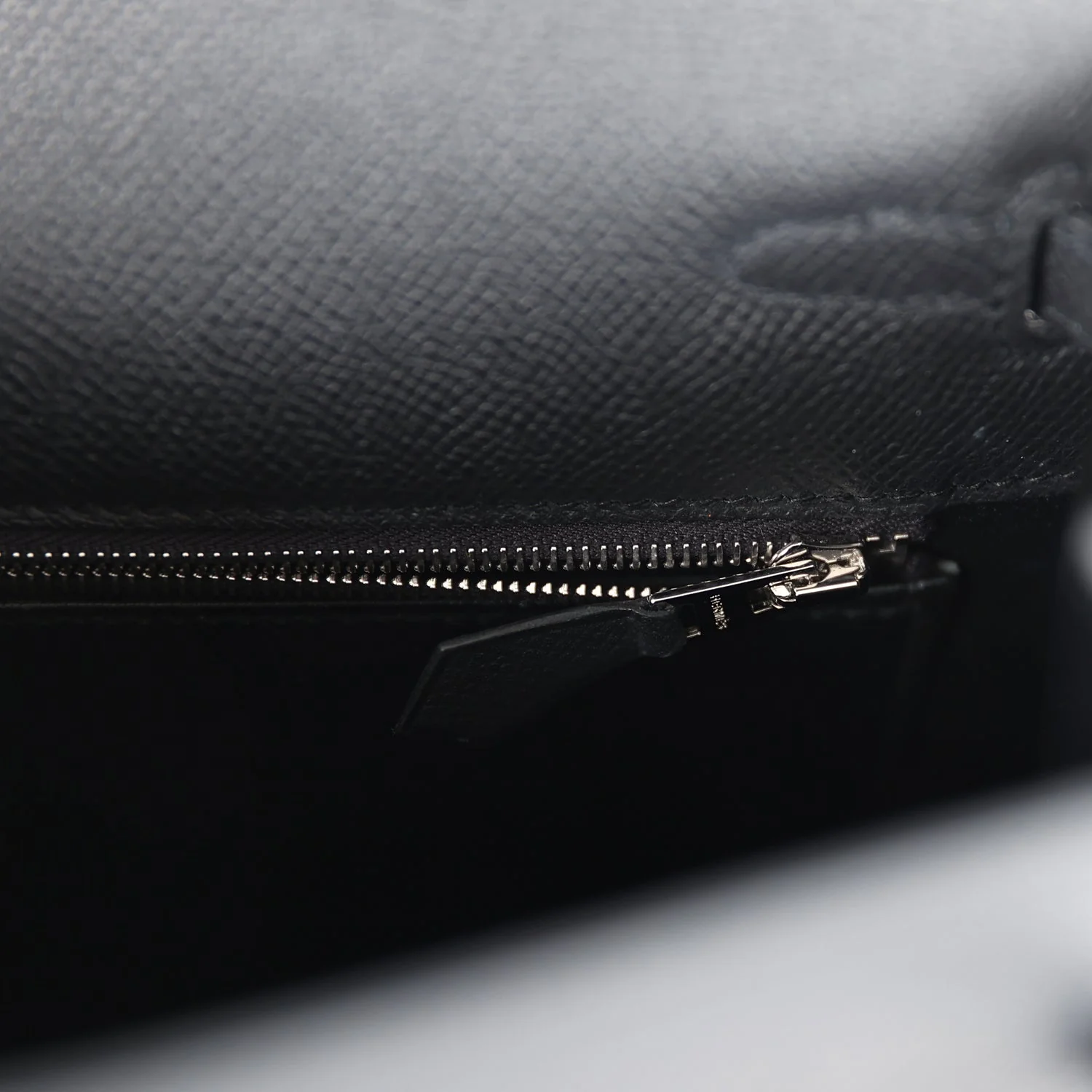 Replicate Hermes Kelly Sellier 25 Black Epsom Palladium Hardware(1:1 replica)