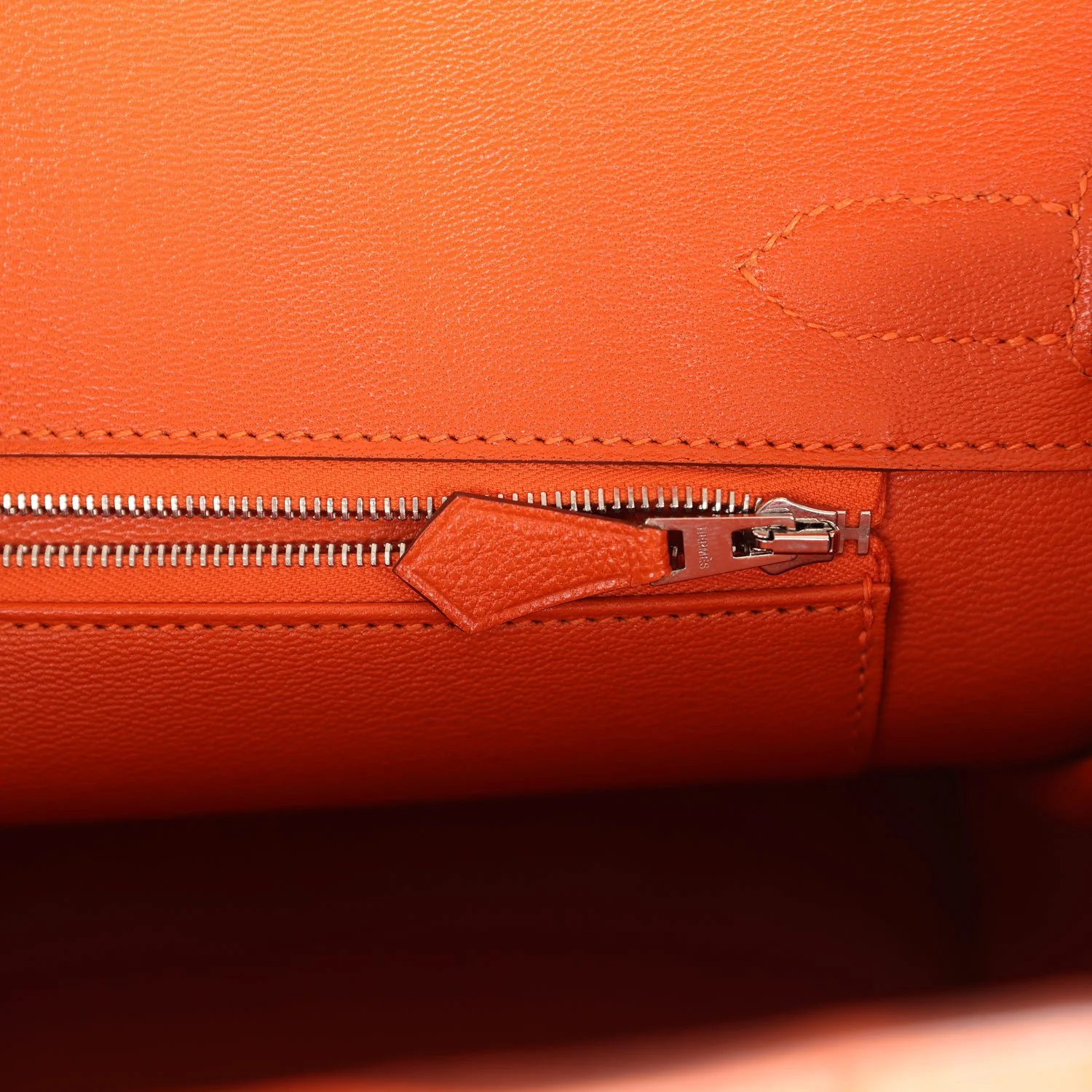 Replicate Hermes Birkin 30 Orange Shiny Porosus Crocodile Palladium Hardware(1:1 replica)