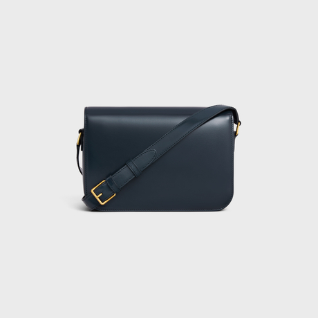 Replicate CLASSIQUE TRIOMPHE BAG IN SHINY CALFSKIN NAVY BLUE(1:1 replica)