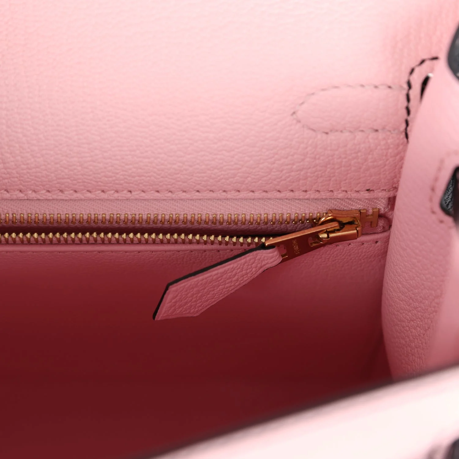 Replicate Hermes Special Order (HSS) Kelly Sellier 25 Rose Sakura and Black Chevre Mysore Brushed Gold Hardware(1:1 replica)