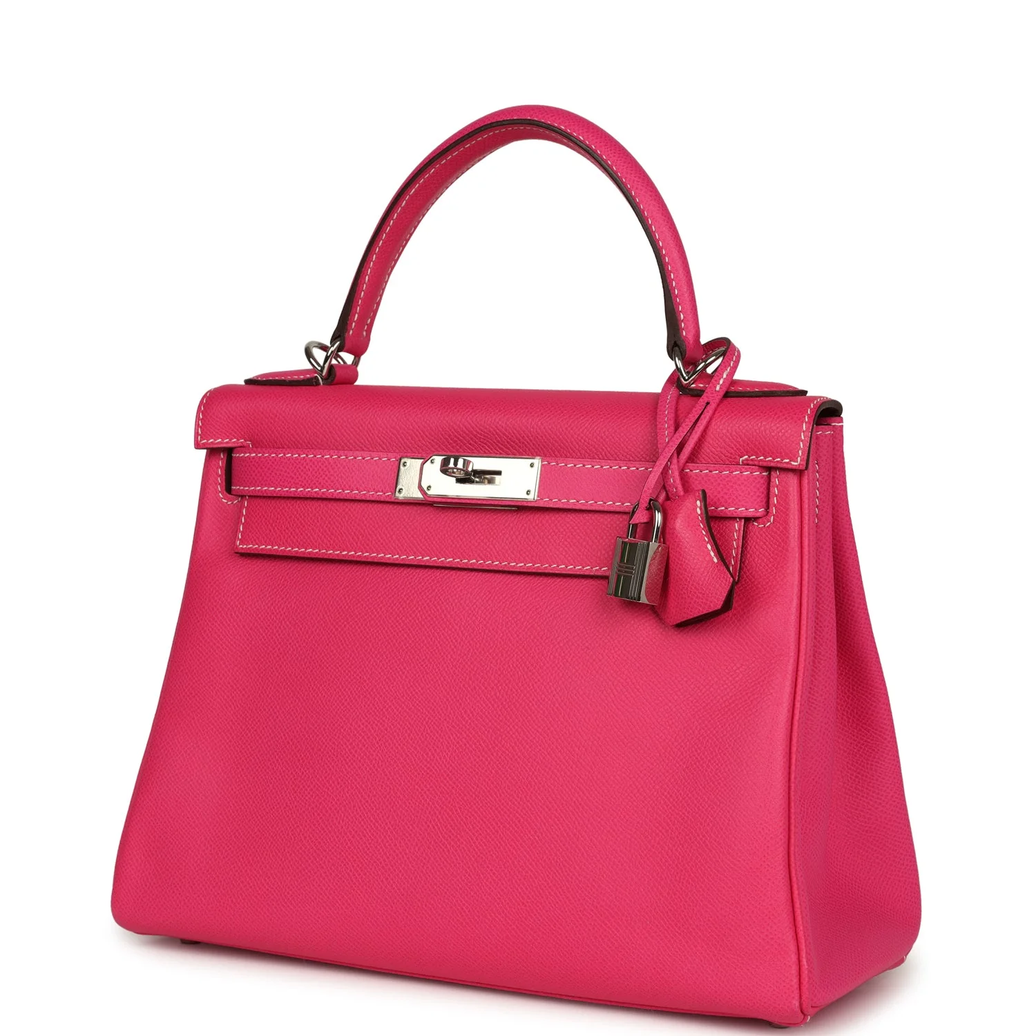 Replicate Hermes Kelly Retourne 28 Rose Tyrien Candy Epsom Palladium Hardware(1:1 replica)