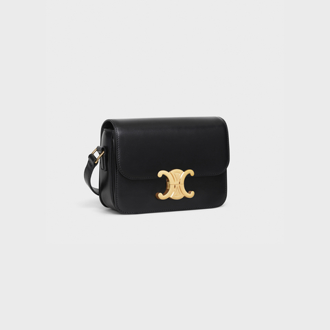 Replicate TEEN TRIOMPHE BAG IN SHINY CALFSKIN BLACK(1:1 replica)