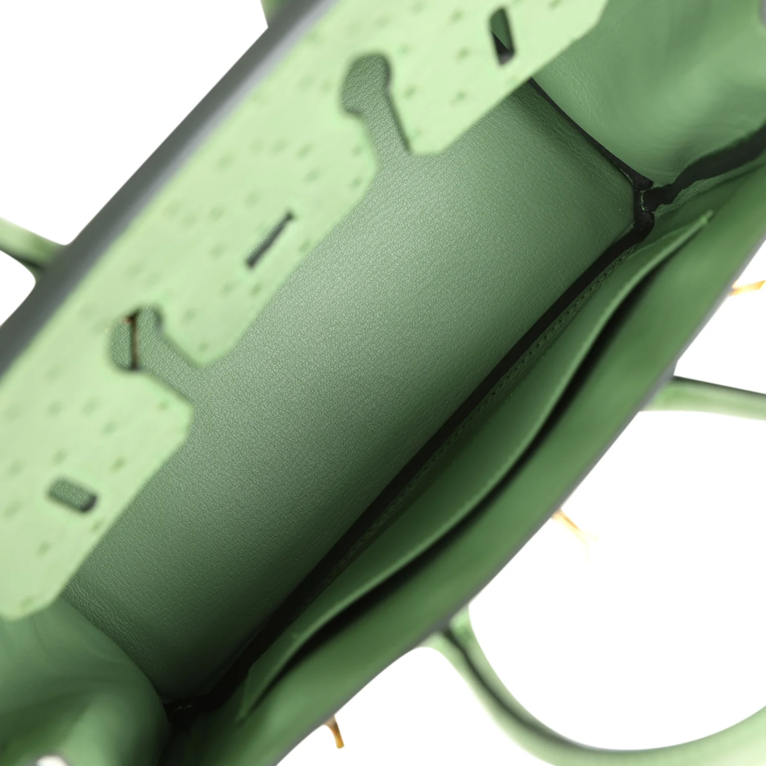 Replicate Hermes Birkin 25 Vert Criquet Ostrich Gold Hardware(1:1 replica)