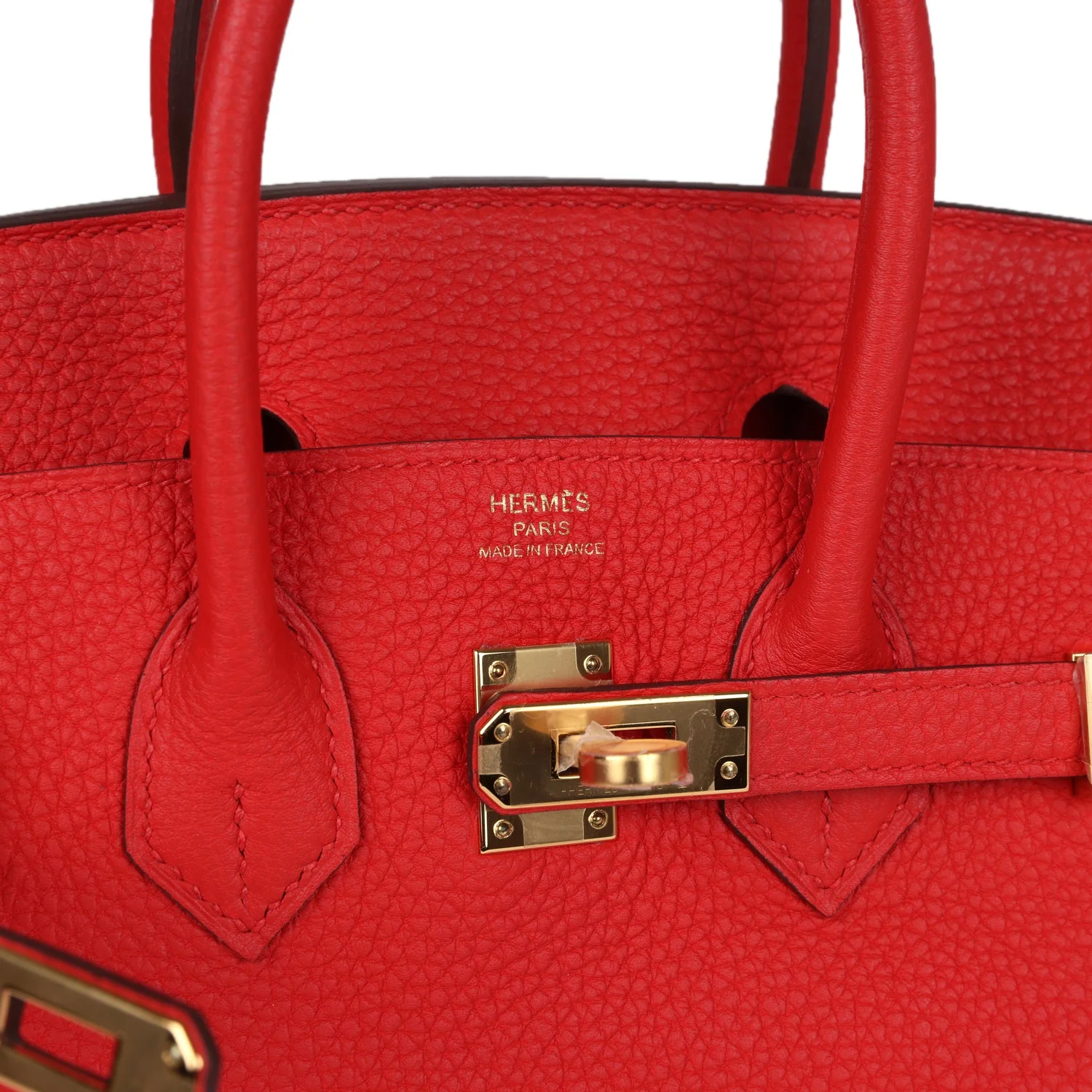 Replicate Hermes Birkin 25 Rouge de Coeur Togo Gold Hardware(1:1 replica)
