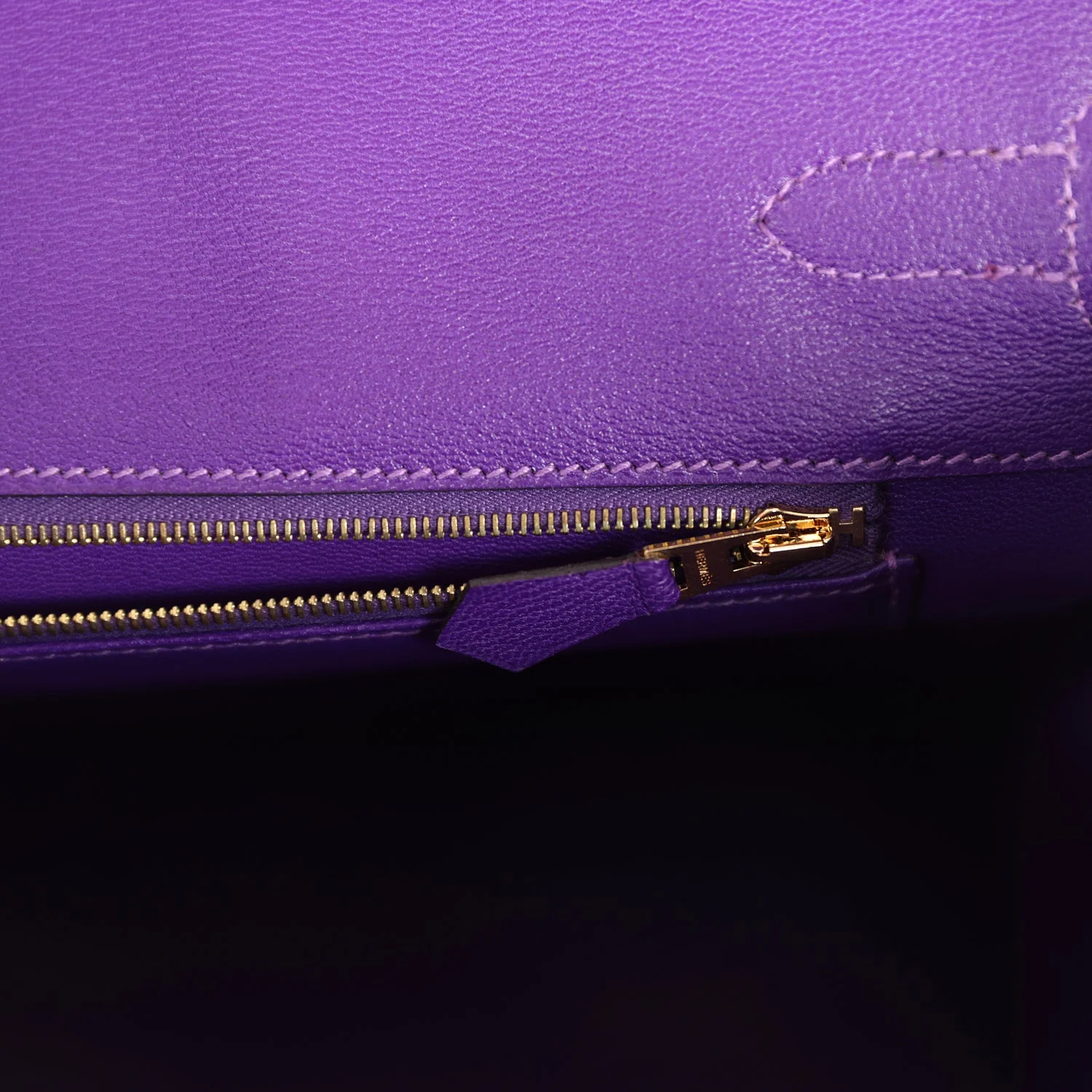 Replicate Hermes Birkin 35 Ultraviolet Shiny Porosus Crocodile Gold Hardware(1:1 replica)