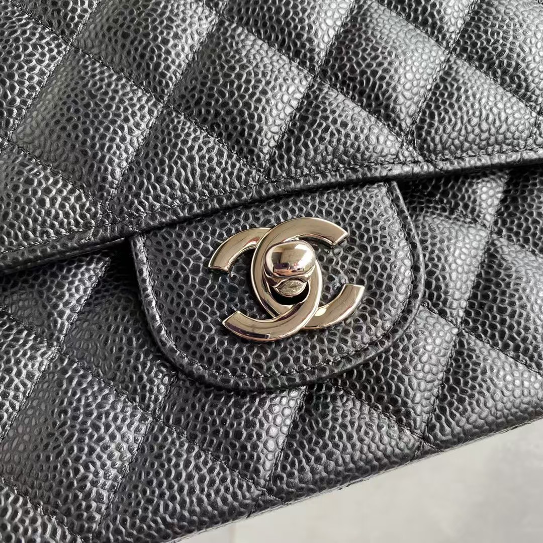 Replicate Chanel Classic 11.12 Handbag Caviar Silver Hardware Burgundy Interior(1:1 replica)