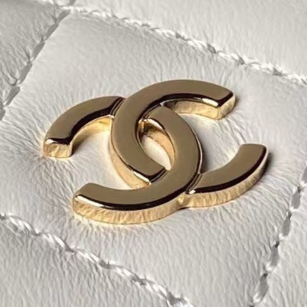 Replicate Chanel 24C AP3573 Mini Backpack Lambskin Gold Metal White(1:1 replica)