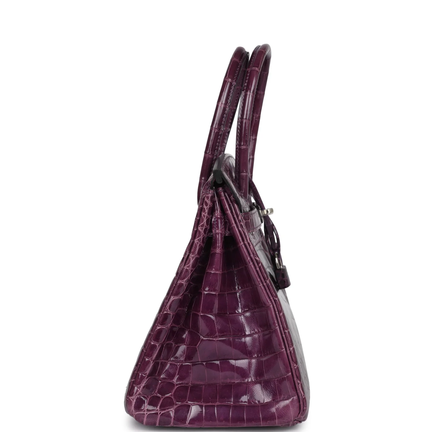 Replicate Hermes Birkin 30 Amethyst Shiny Niloticus Crocodile Palladium Hardware(1:1 replica)