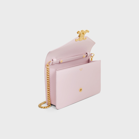 Replicate WALLET ON CHAIN MARGO IN SHINY CALFSKIN PASTEL PINK(1:1 replica)