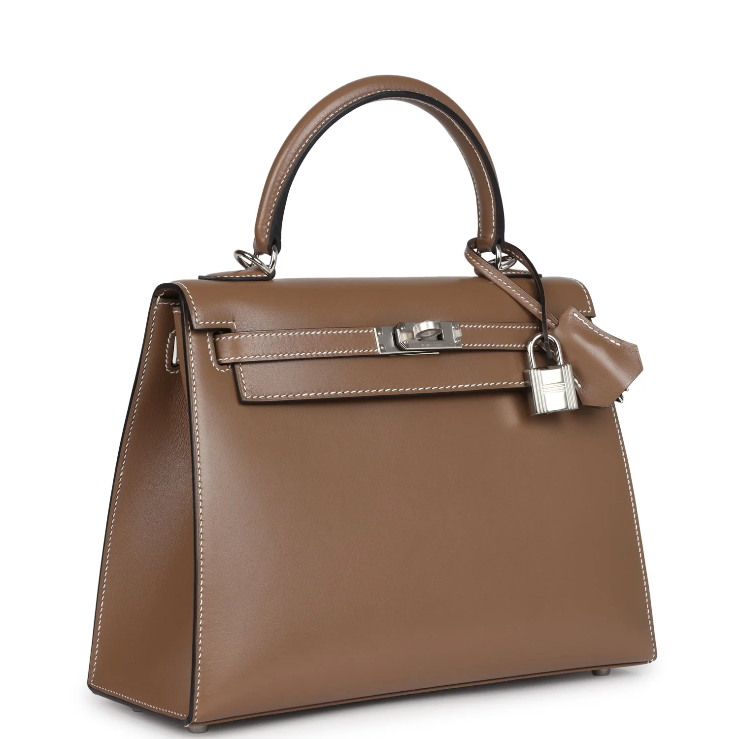 Replicate Hermes Kelly Sellier 25 Etoupe Tadelakt Palladium Hardware(1:1 replica)