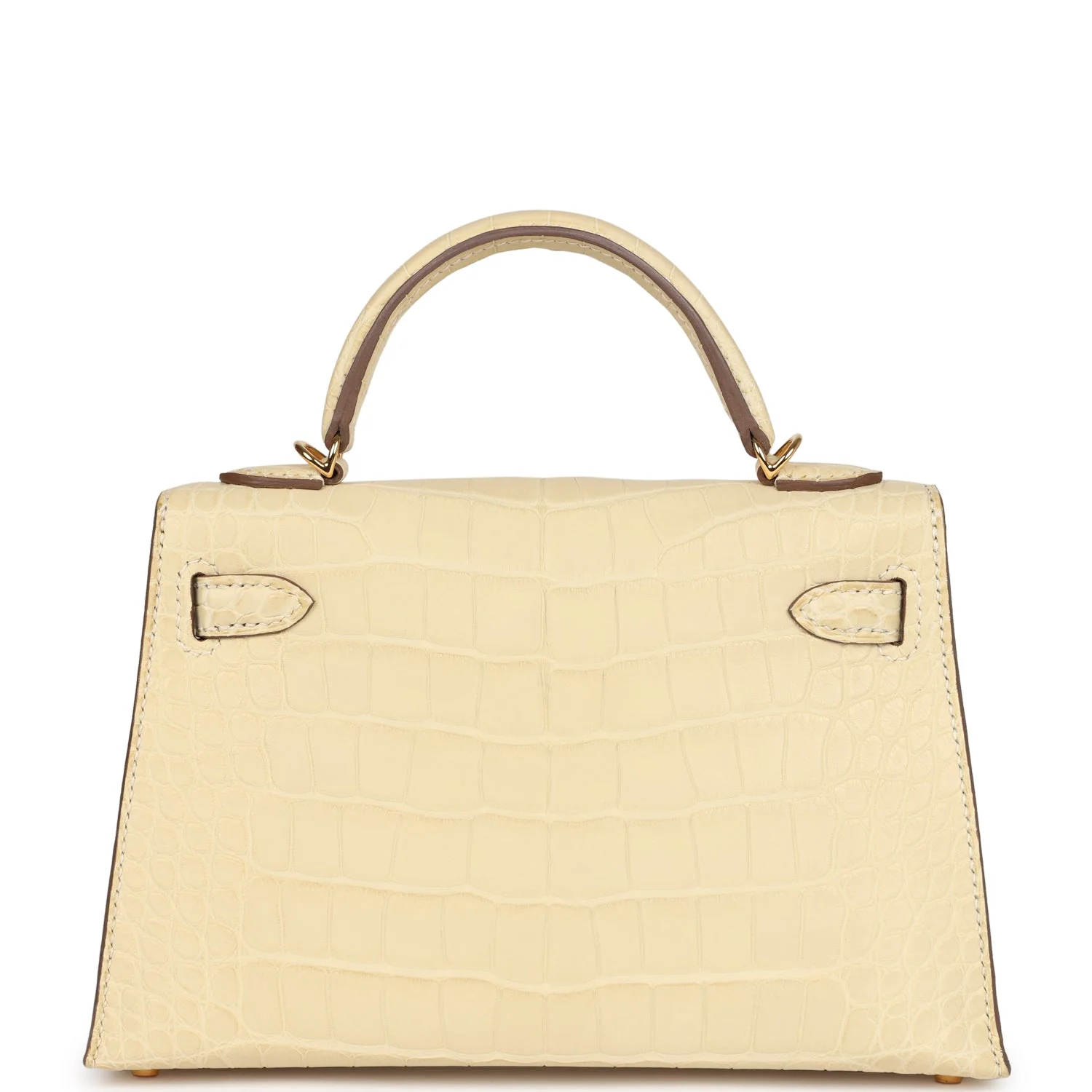 Replicate Hermes Kelly Sellier 20 Vanille Matte Alligator Gold Hardware(1:1 replica)