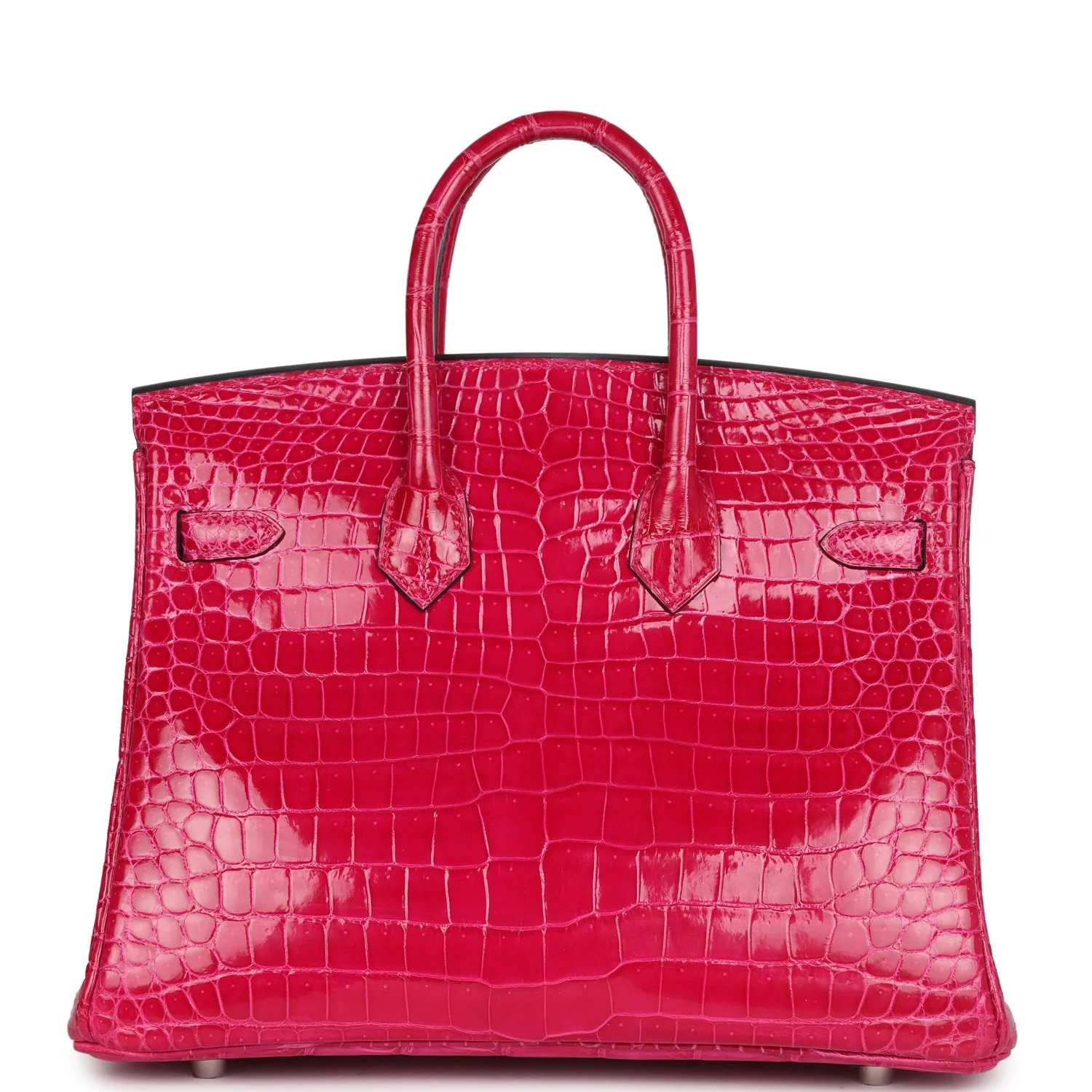 Replicate Hermes Birkin 25 Rose Mexico Shiny Porosus Crocodile Palladium Hardware(1:1 replica)