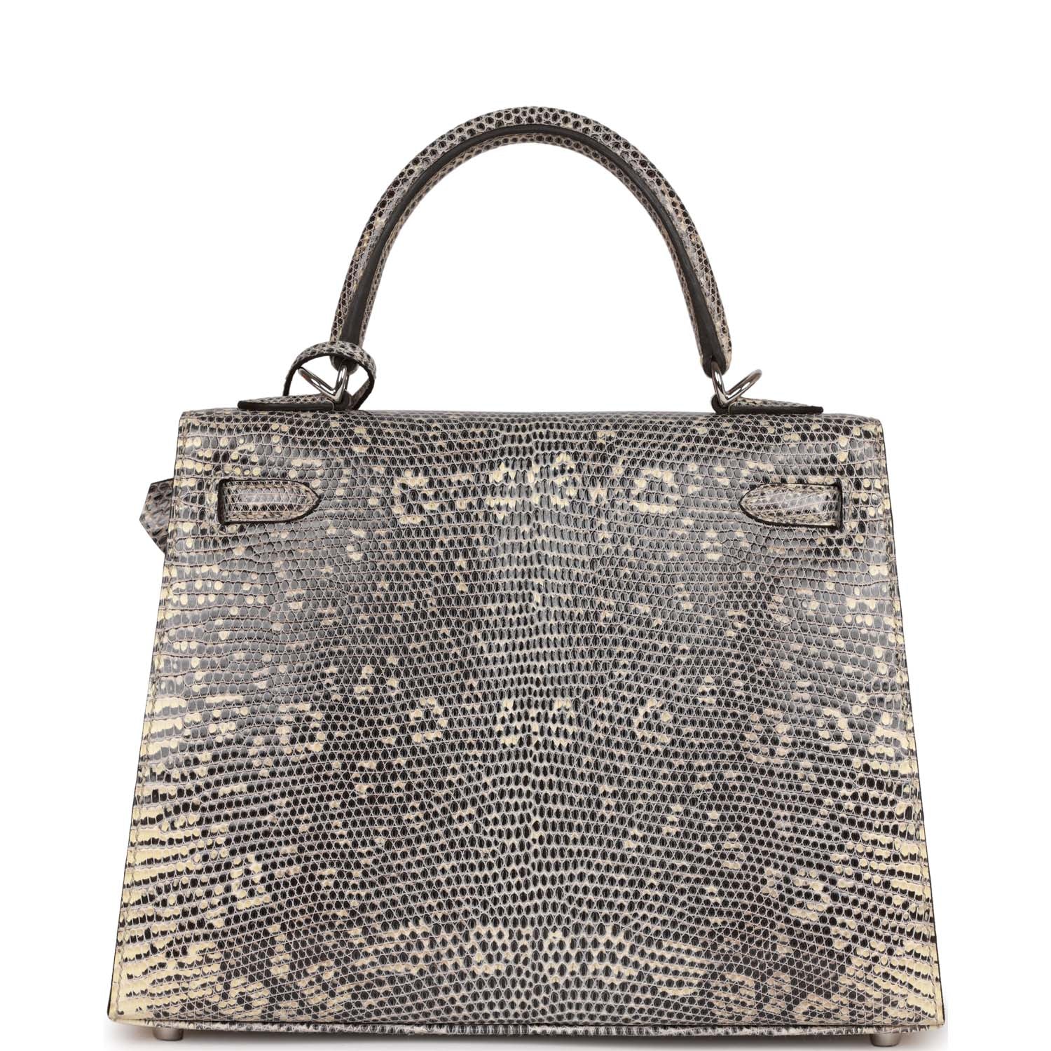 Replicate Hermes Kelly Sellier 25 Ombre Varanus Salvator Lizard Palladium Hardware(1:1 replica)