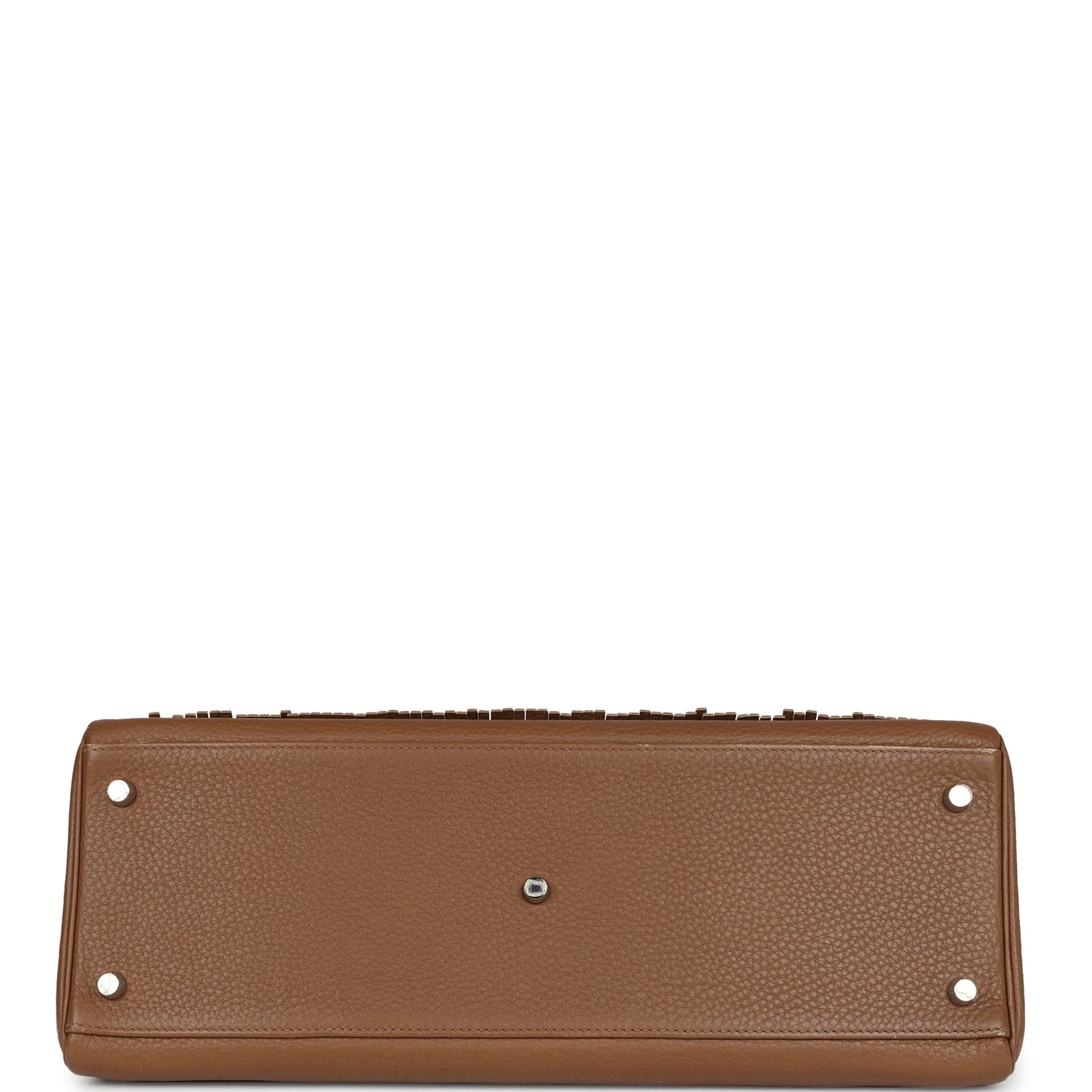 Replicate Hermes Fringe Shoulder Kelly 42 JPG Alezan Clemence Palladium Hardware(1:1 replica)