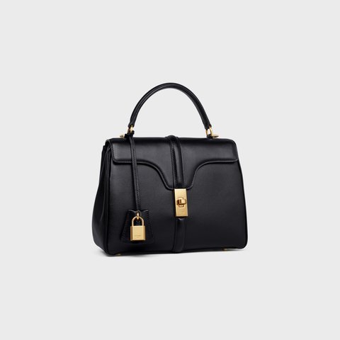 Replicate SMALL 16 BAG IN SATINATED CALFSKIN BLACK(1:1 replica)