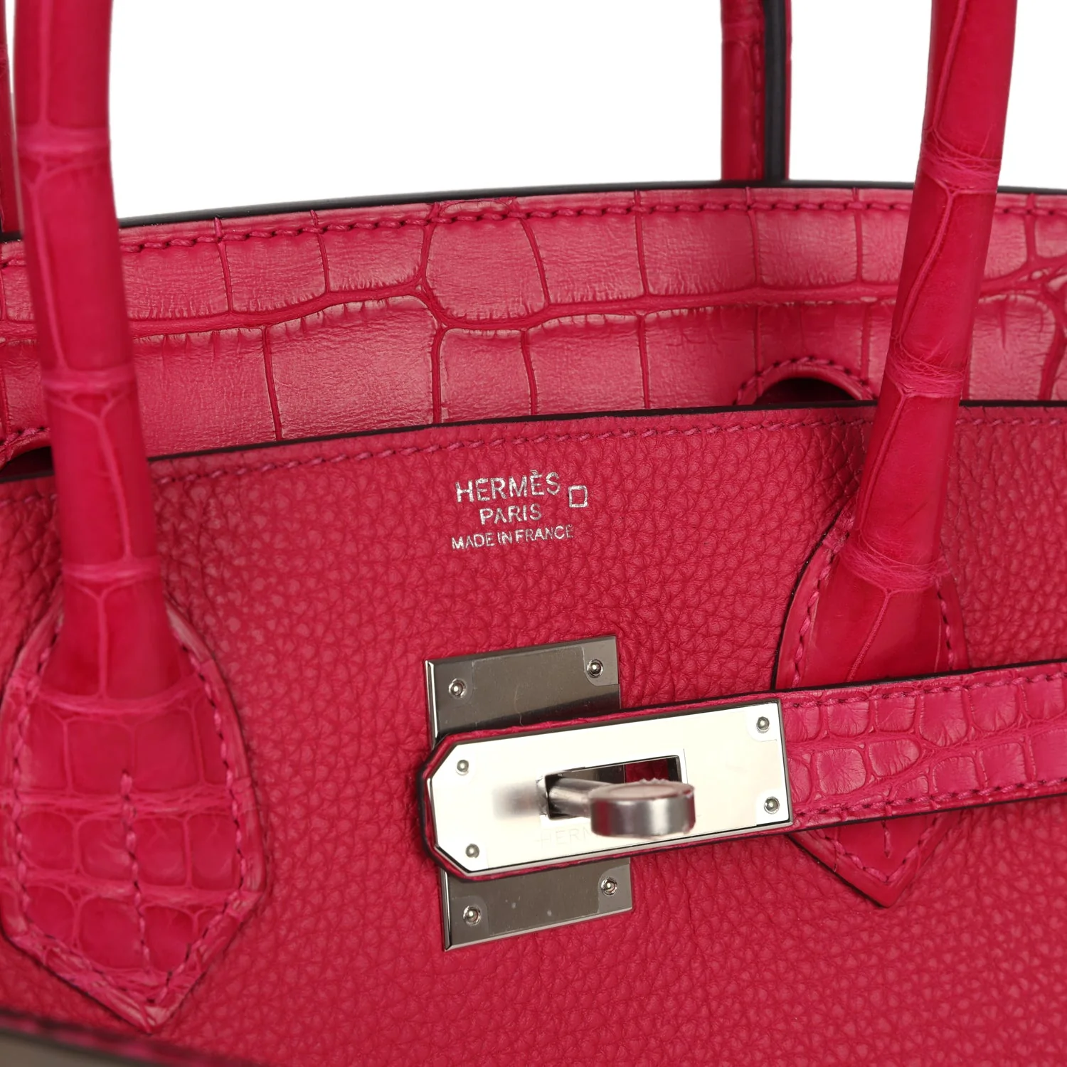 Replicate Hermes Birkin 30 Framboise Matte Alligator Togo Touch Palladium Hardware(1:1 replica)