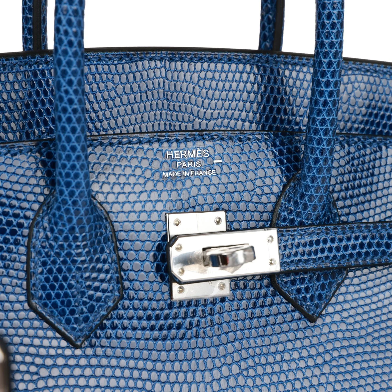 Replicate Hermes Birkin 25 Bleu Saphir Lizard Palladium Hardware(1:1 replica)