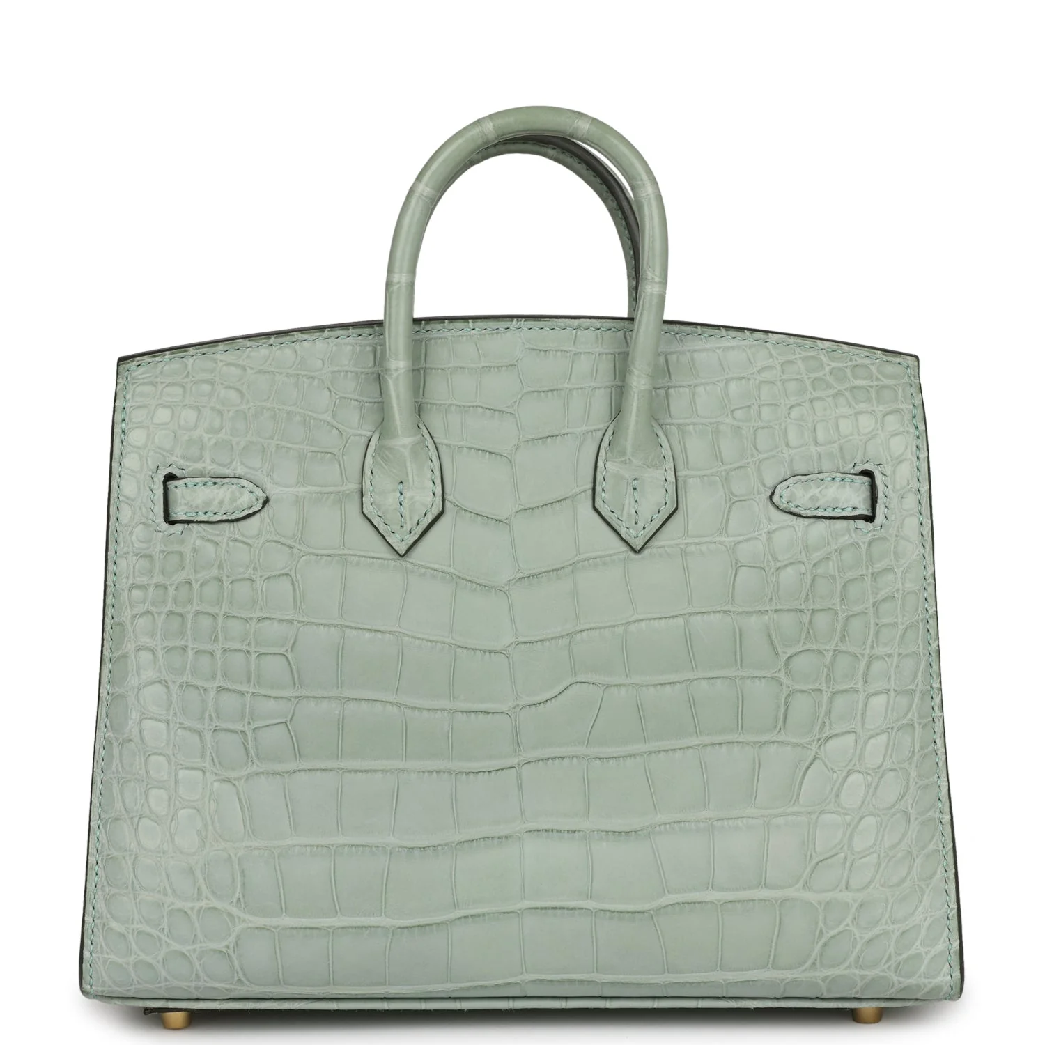 Replicate Hermes Birkin Sellier 20 Vert D'eau Matte Alligator Gold Hardware(1:1 replica)