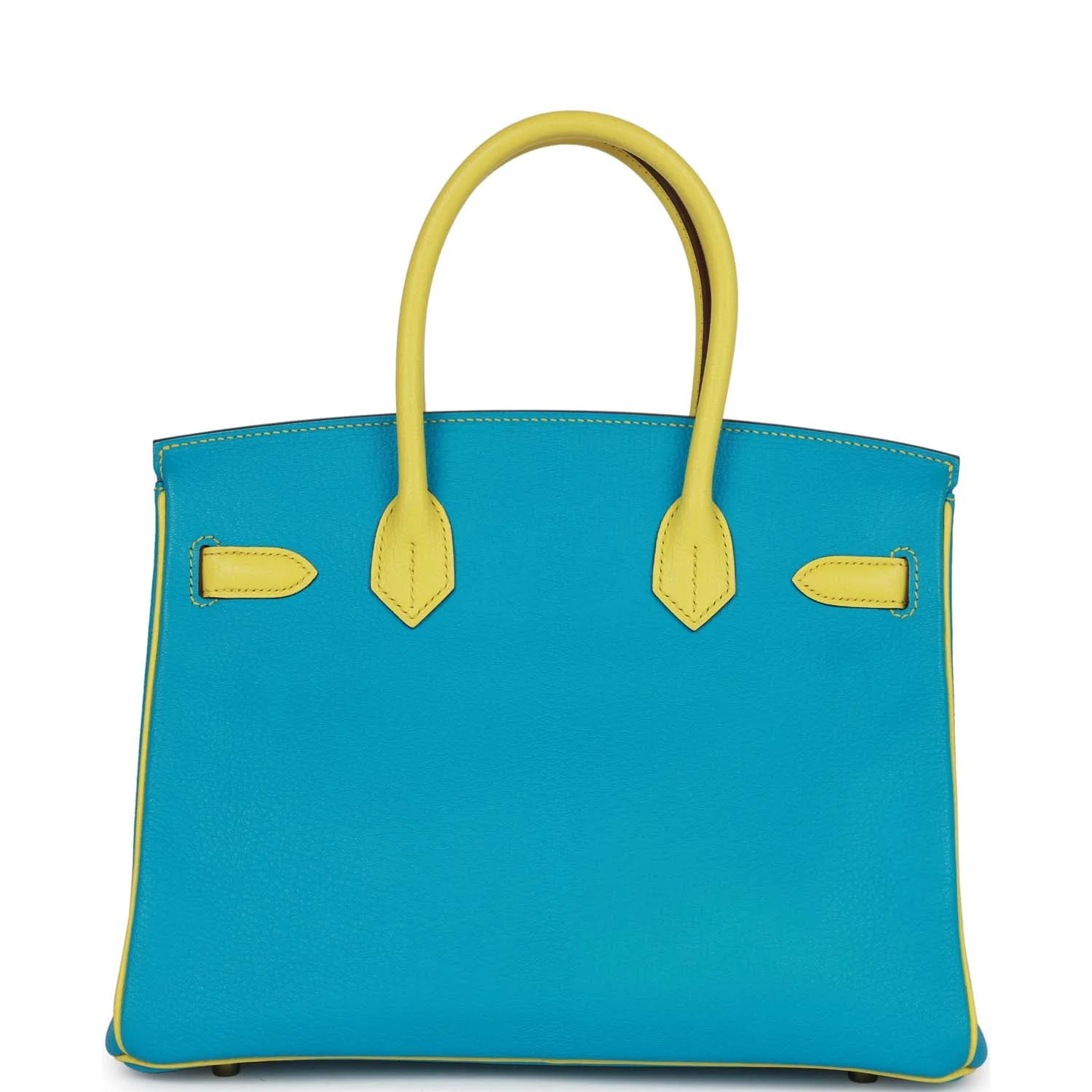 Replicate Hermes Special Order (HSS) Birkin 30 Bleu Turquoise and Lime Chevre Gold Hardware(1:1 replica)