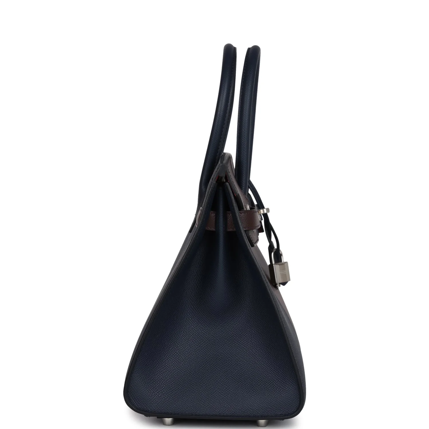 Replicate Hermes Casaque Birkin Sellier 30 Rouge Sellier and Bleu Indigo Epsom Palladium Hardware(1:1 replica)