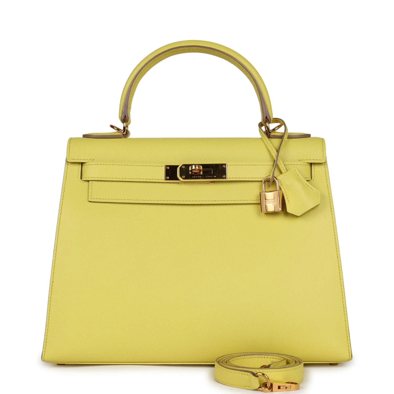 Replicate Hermes Kelly Sellier 28 Soufre Epsom Gold Hardware(1:1 replica)