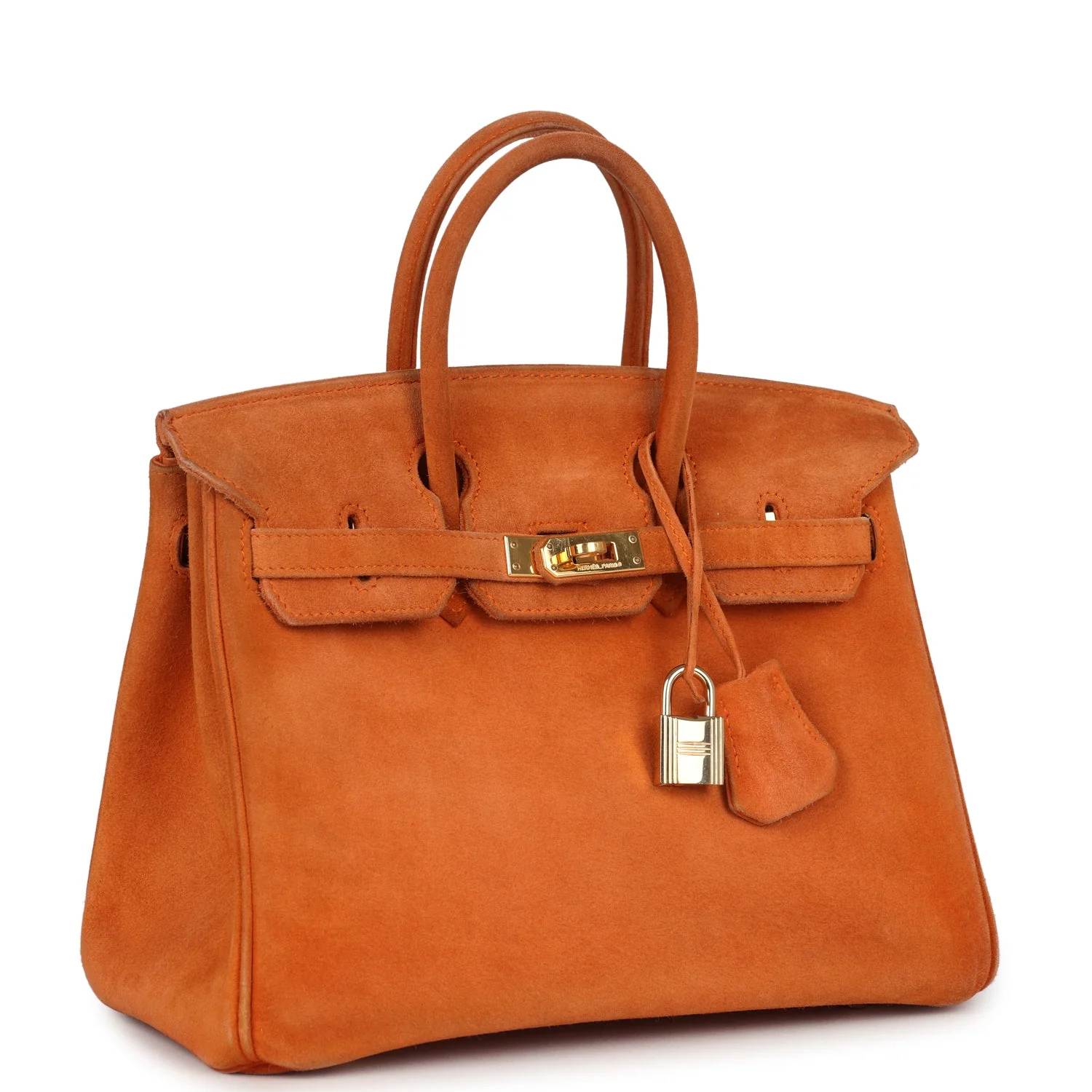 Replicate Vintage Hermes Birkin 25 Orange Doblis Gold Hardware(1:1 replica)