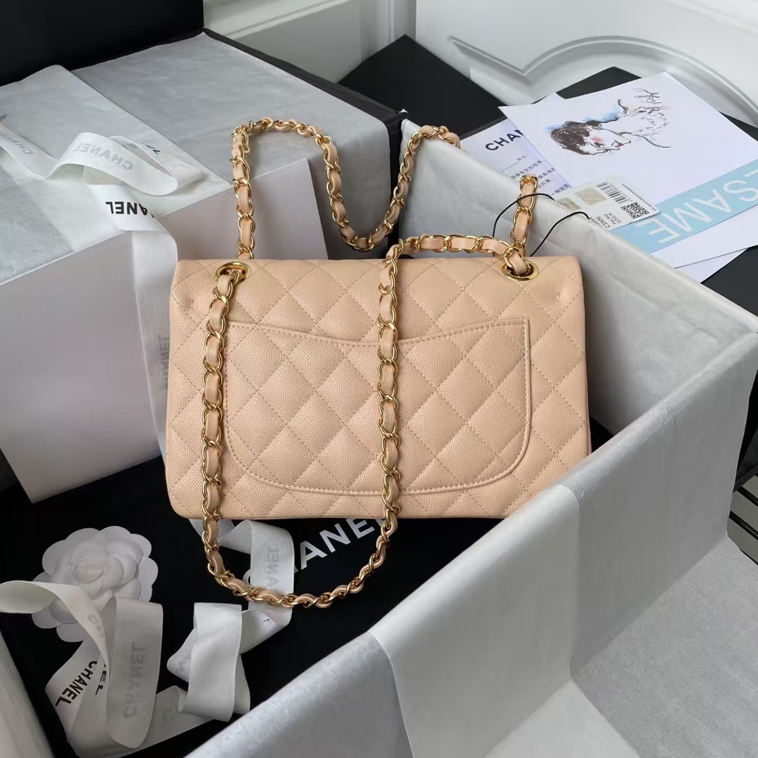 Replicate Chanel Small Classic Handbag Caviar Gold Hardware(1:1 replica)