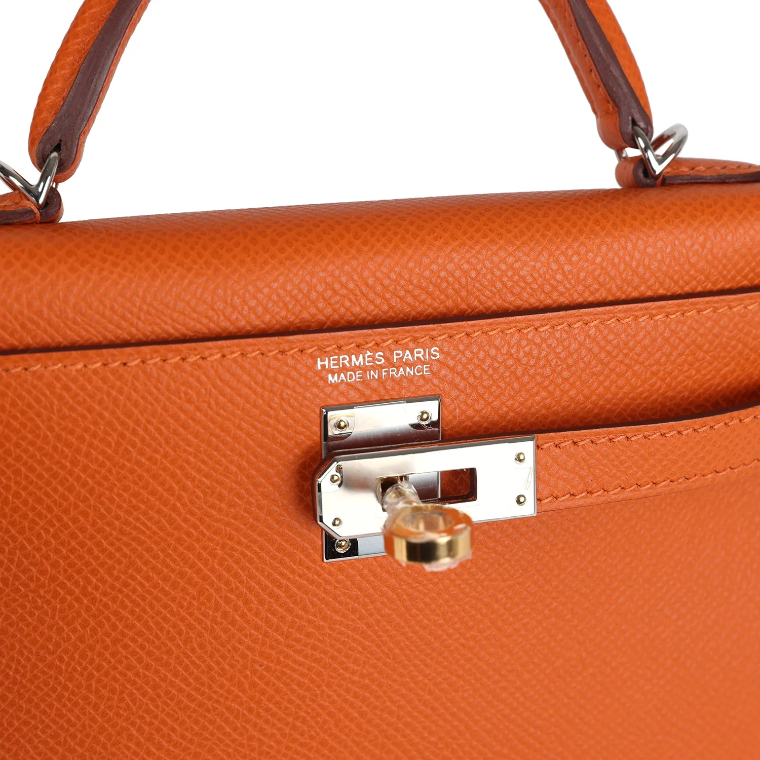 Replicate Hermes Kelly Sellier 20 Orange Epsom Electrum Hardware(1:1 replica)