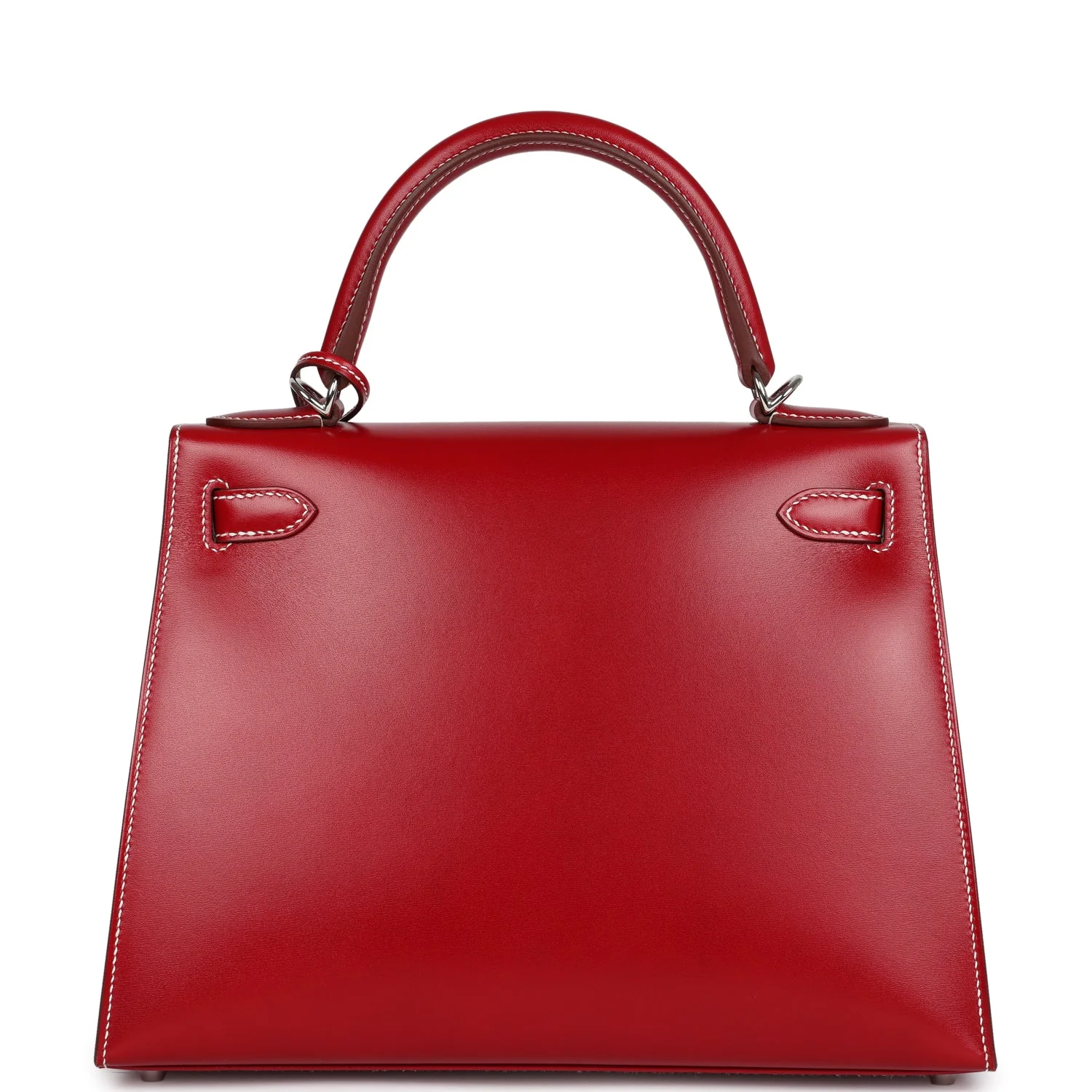Replicate Hermes Kelly Sellier 28 Rouge Piment Box Palladium Hardware(1:1 replica)