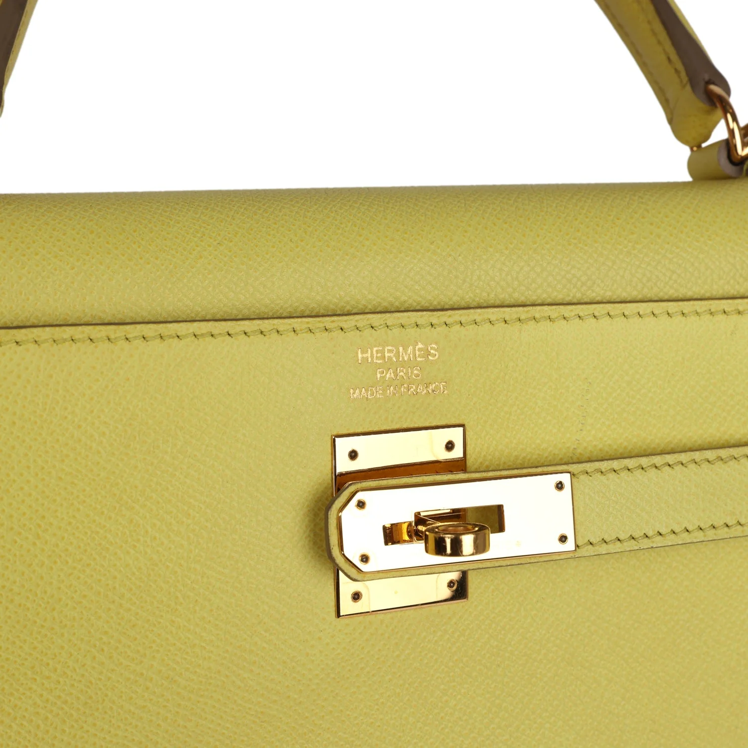 Replicate Hermes Kelly Sellier 35 Soufre Epsom Gold Hardware(1:1 replica)