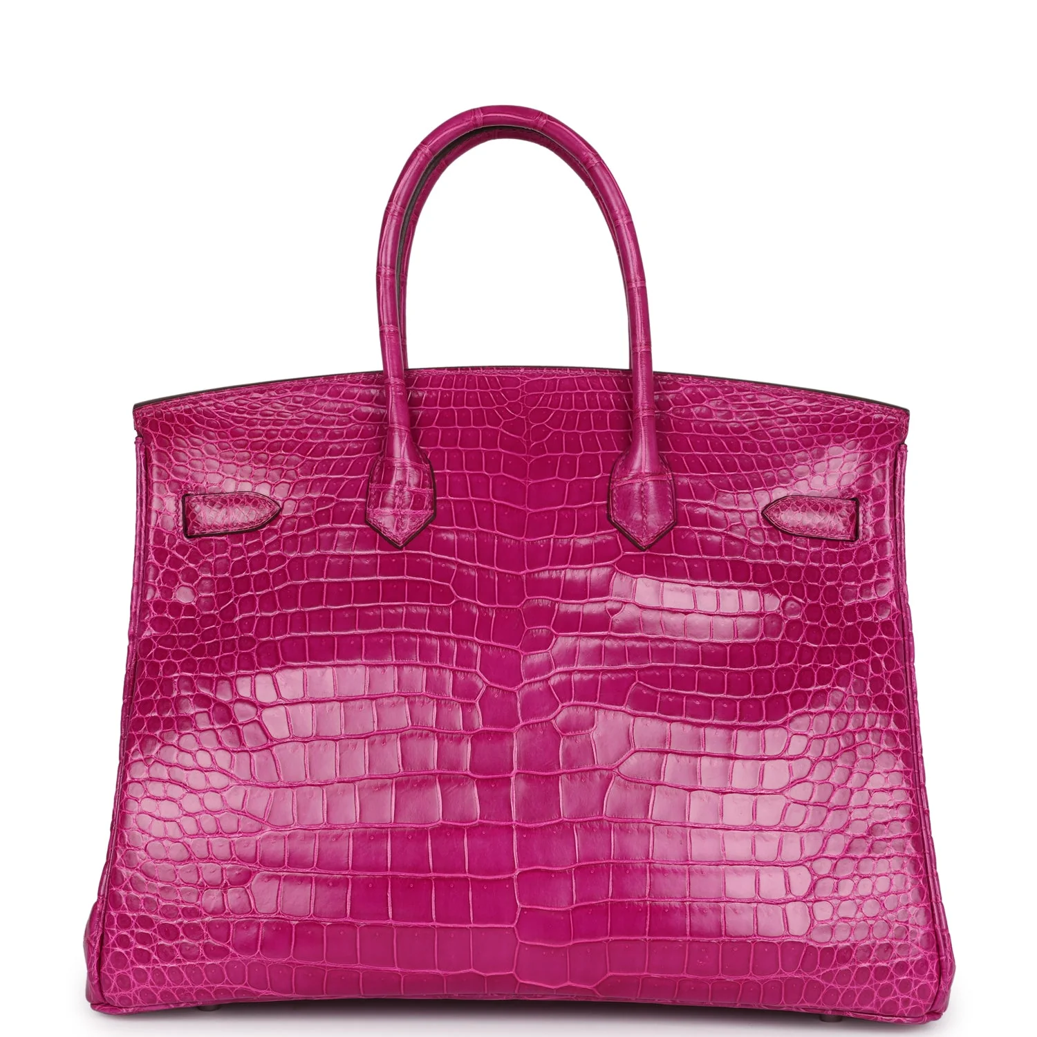 Replicate Hermes Birkin 35 Rose Sheherazade Shiny Porosus Crocodile Palladium Hardware(1:1 replica)
