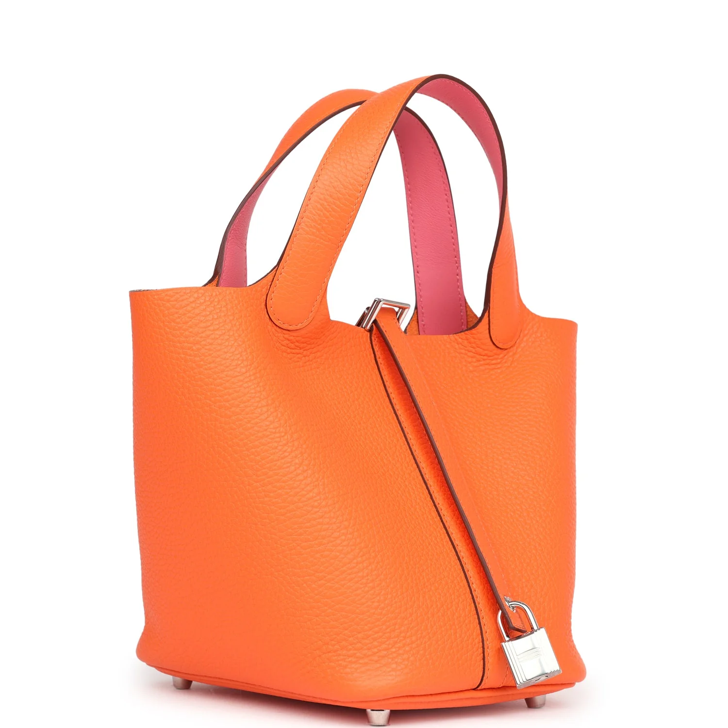 Replicate Hermes Eclat Picotin Lock 18 Orange Minium Clemence Palladium Hardware(1:1 replica)