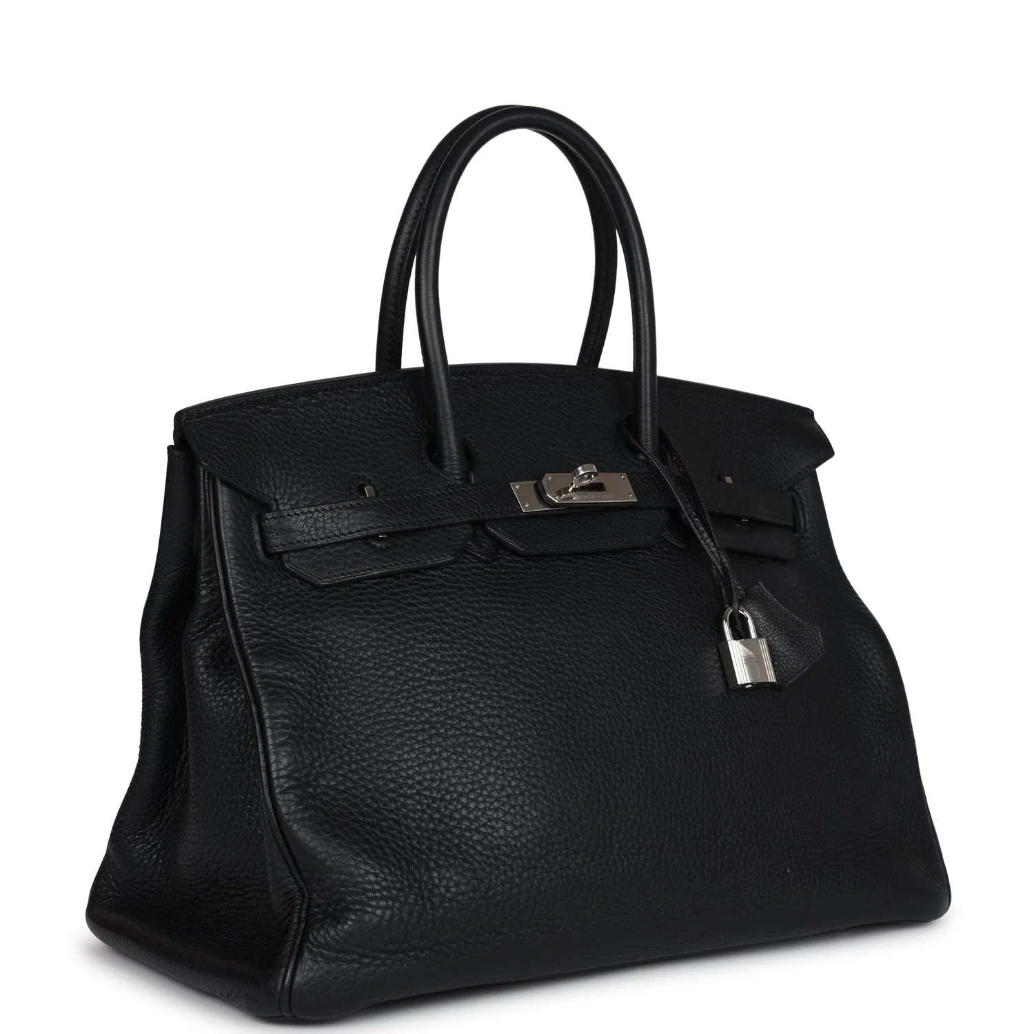 Replicate Vintage Hermes Birkin 35 Black Clemence Palladium Hardware(1:1 replica)