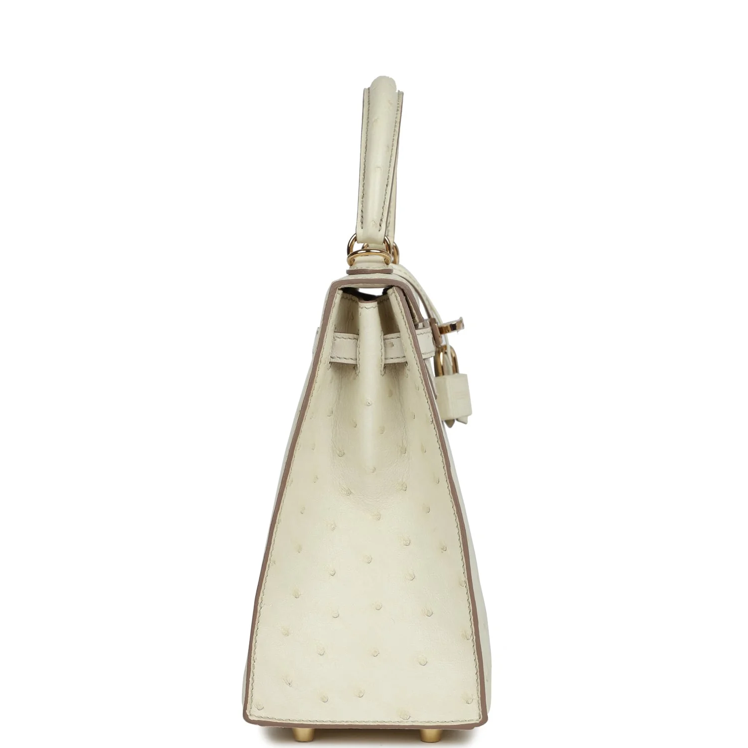 Replicate Hermes Special Order (HSS) Kelly Sellier 25 Nata Verso Ostrich Permabrass Hardware(1:1 replica)