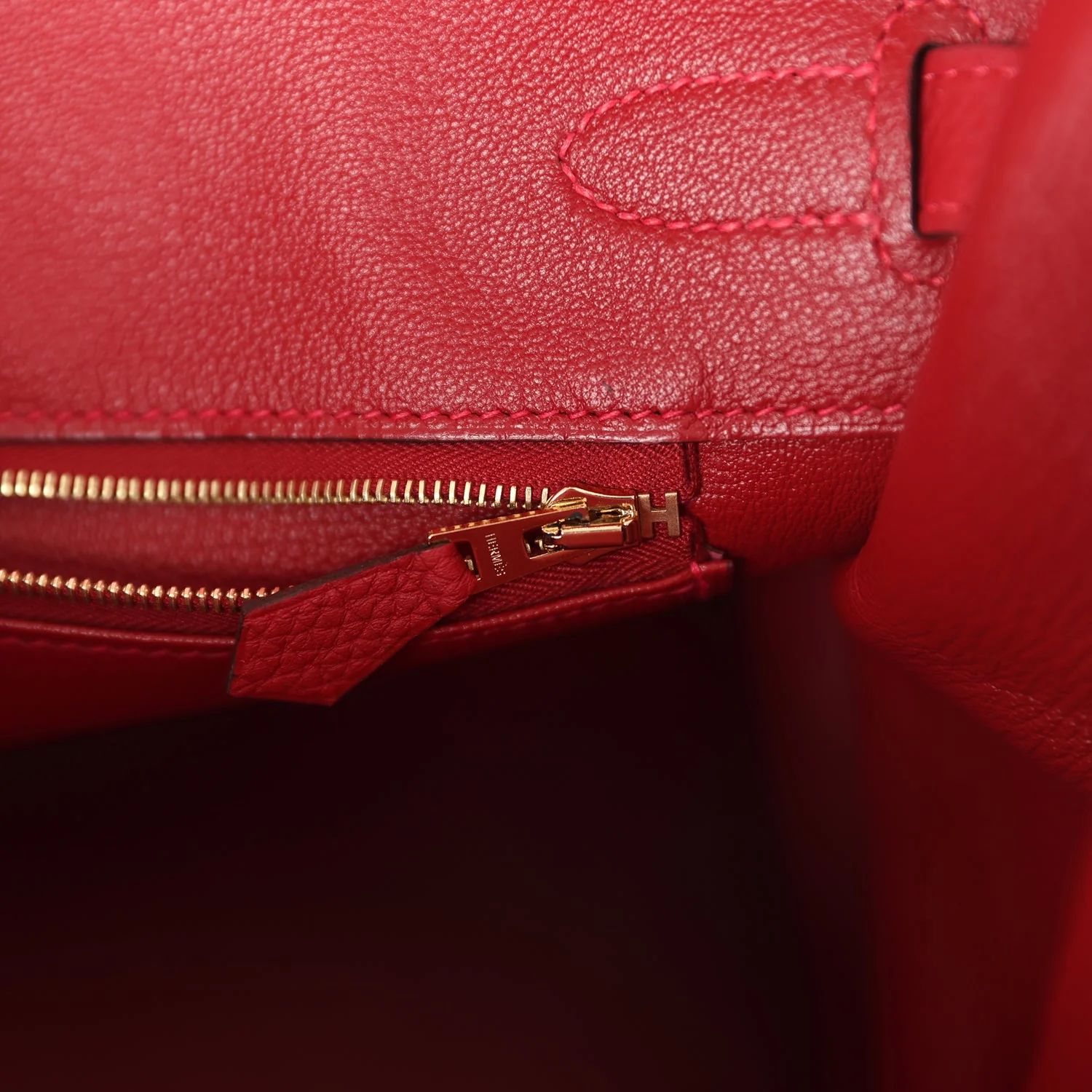 Replicate Hermes Birkin 35 Rouge Casaque Togo Gold Hardware(1:1 replica)