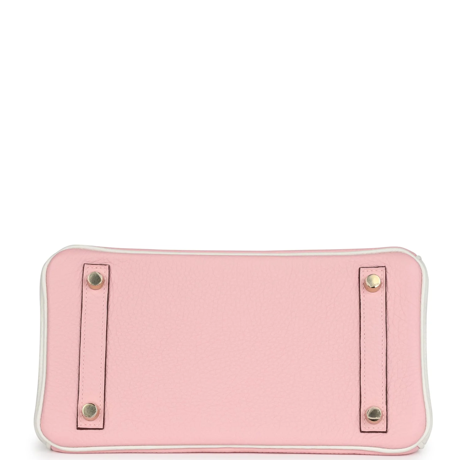 Replicate Hermes Special Order (HSS) Birkin 25 Rose Sakura and White Clemence Brushed Gold Hardware(1:1 replica)