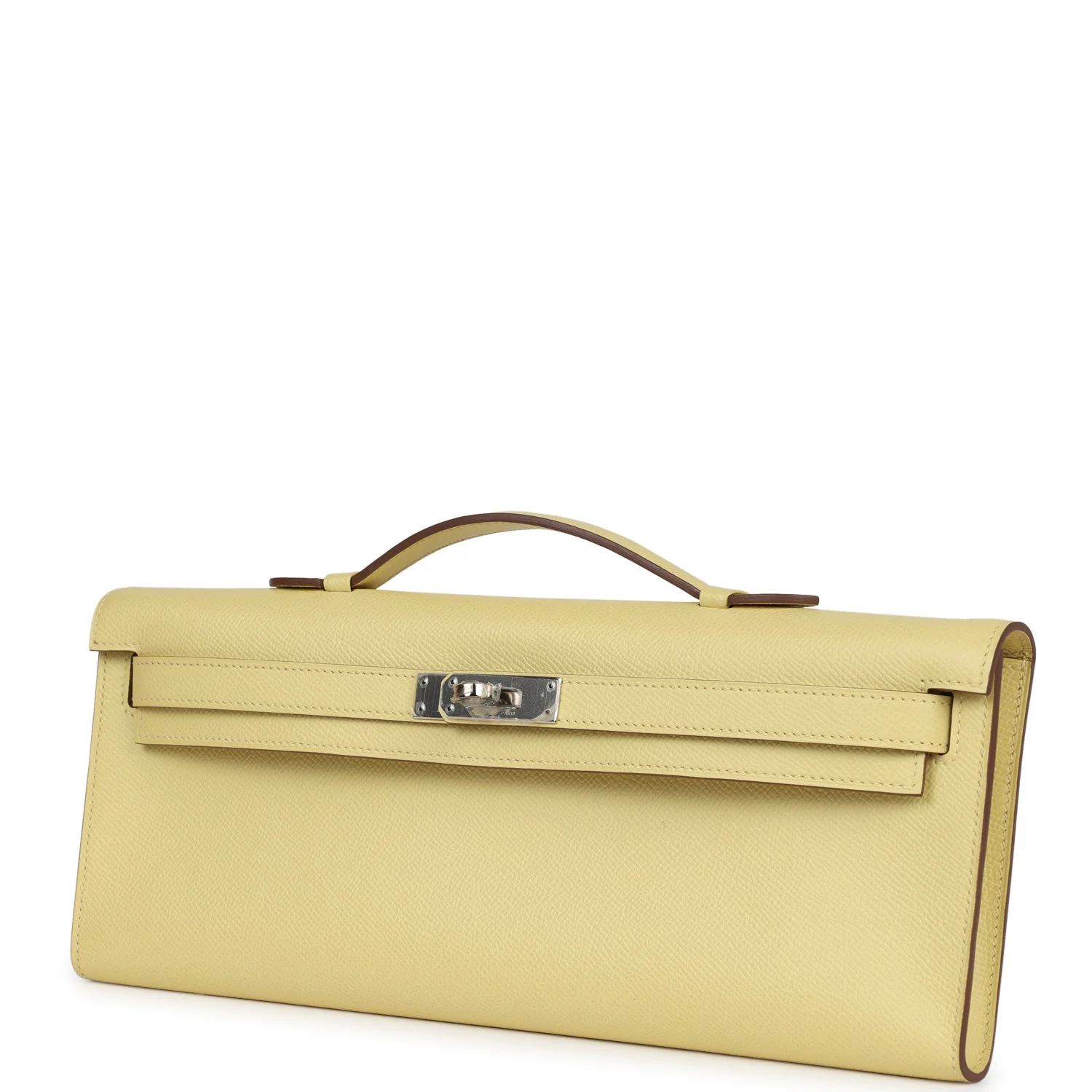Replicate Hermes Kelly Cut Jaune Poussin Epsom Palladium Hardware(1:1 replica)