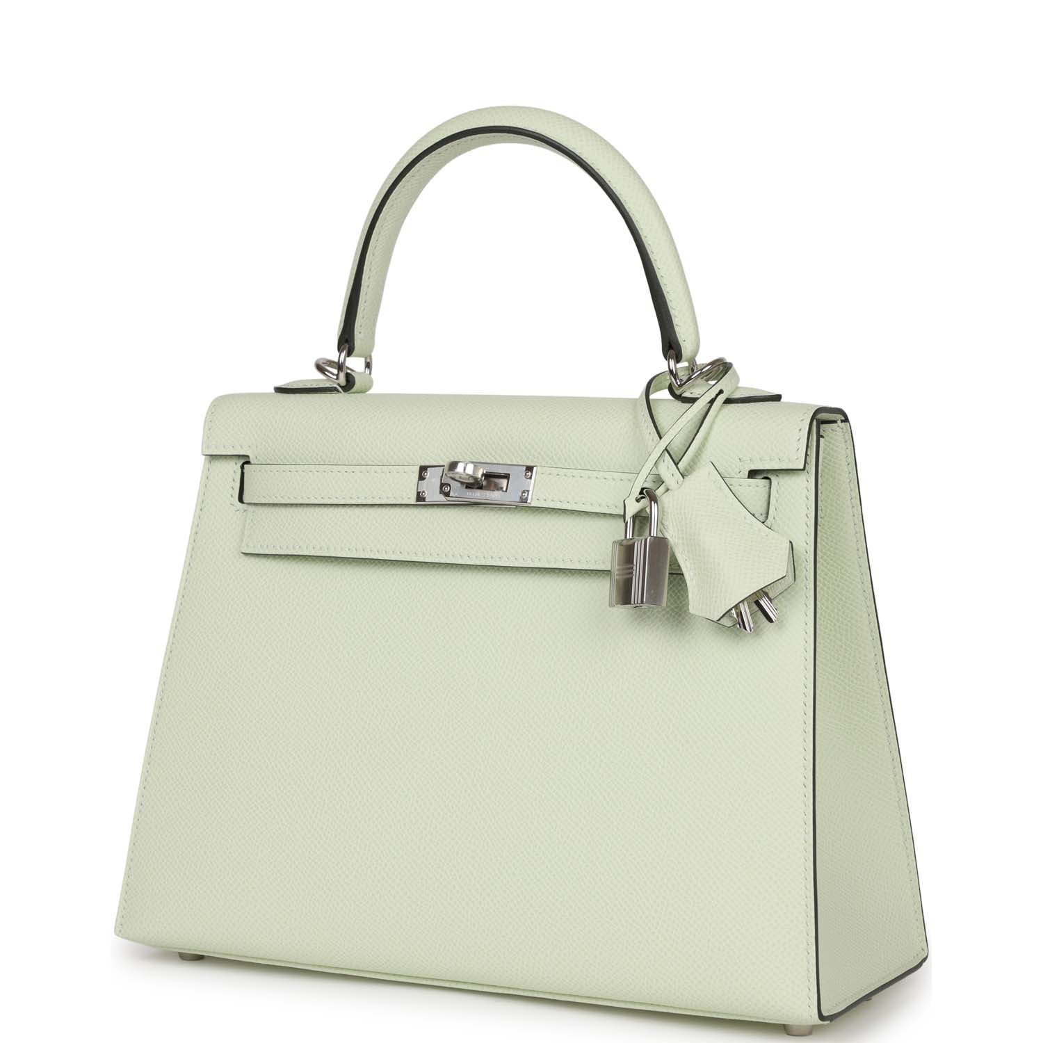 Replicate Hermes Kelly Sellier 25 Vert Fizz Epsom Palladium Hardware(1:1 replica)