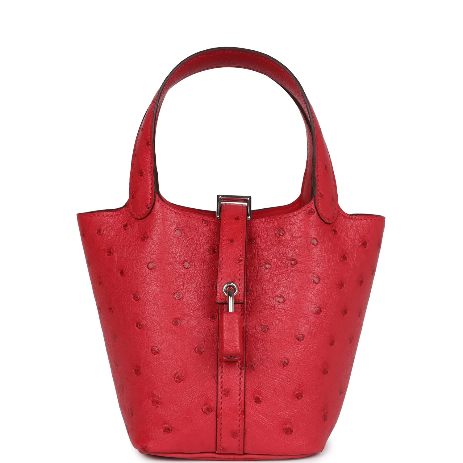 Replicate Hermes Micro Picotin Lock 14 Bougainvillea Ostrich Palladium Hardware(1:1 replica)