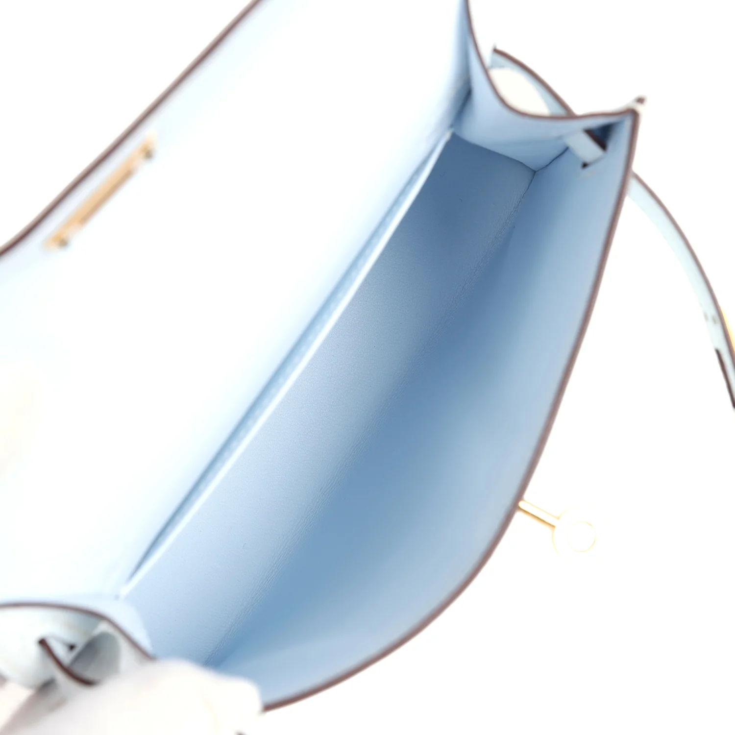 Replicate Hermes Kelly Sellier 20 Bleu Brume Chevre Gold Hardware(1:1 replica)