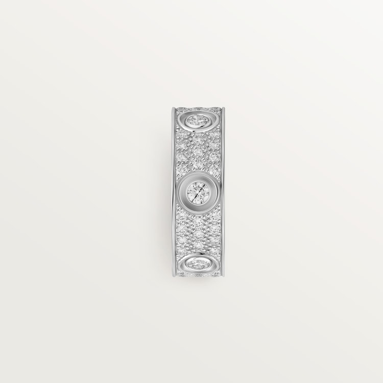 Replicate LOVE ring, classic model, paved, 6 diamonds(1:1 replica)