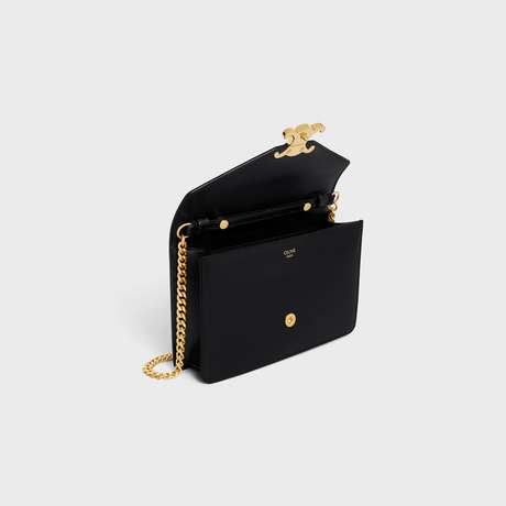 Replicate WALLET ON CHAIN MARGO IN SHINY CALFSKIN BLACK(1:1 replica)