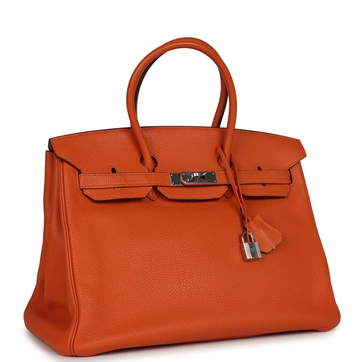 Replicate Hermes Birkin 35 Orange Togo Palladium Hardware(1:1 replica)