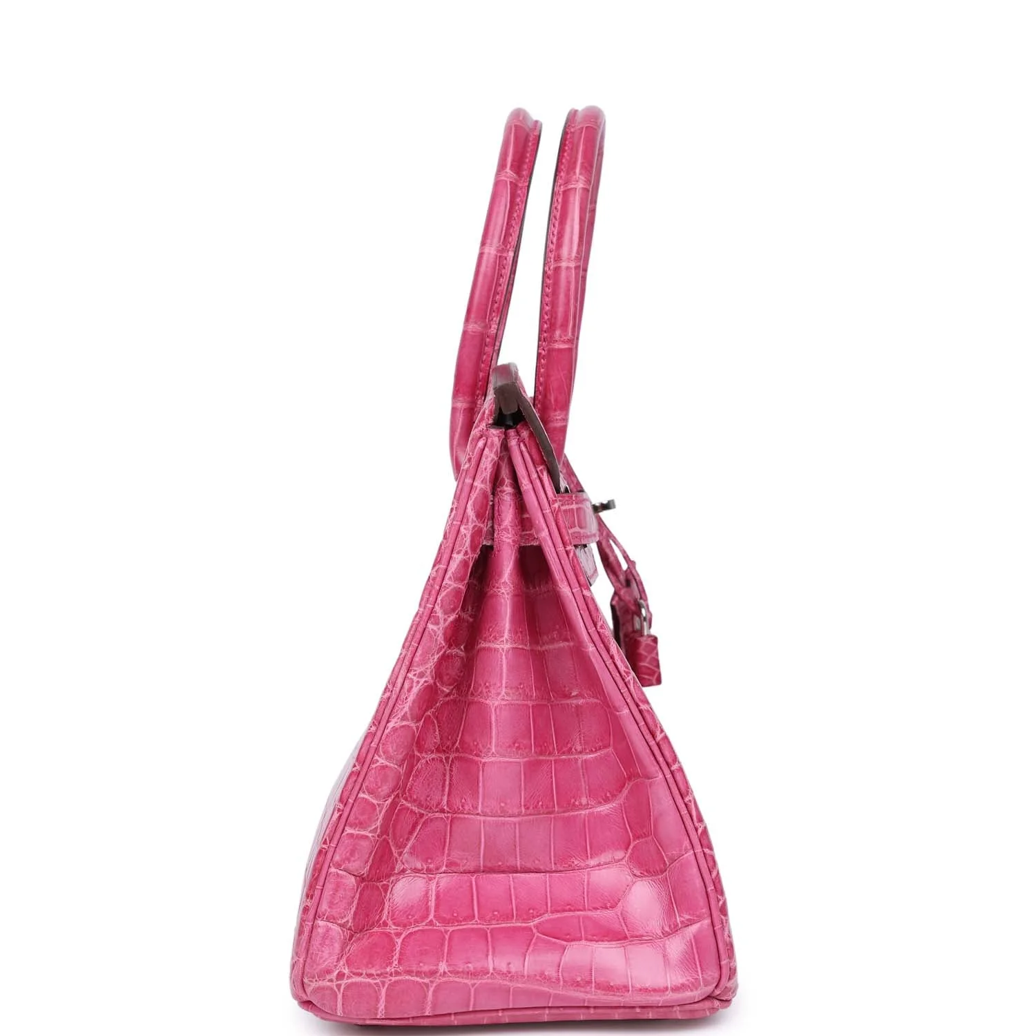 Replicate Hermes Birkin 30 Fuschia Shiny Niloticus Crocodile Palladium Hardware(1:1 replica)