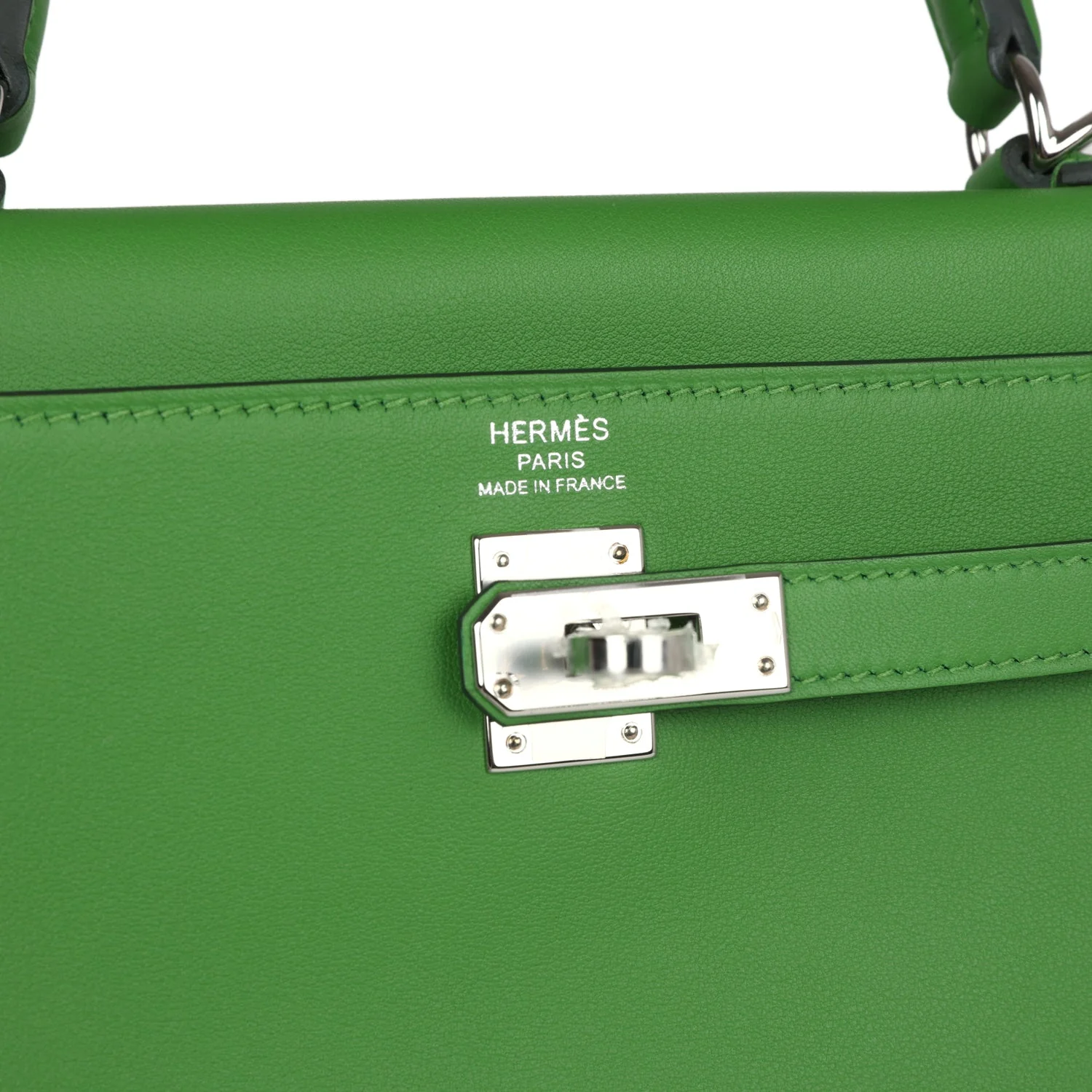 Replicate Hermes Kelly Retourne 25 Vert Yucca Swift Palladium Hardware(1:1 replica)