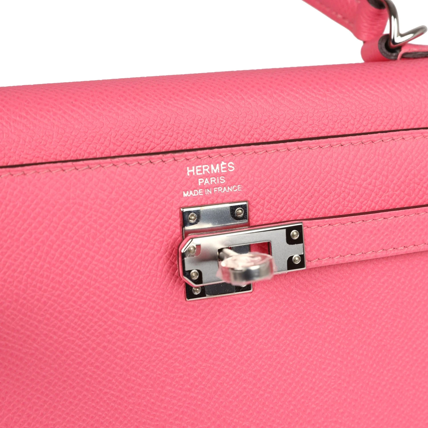 Replicate Hermes Kelly Sellier 25 Rose Azalee Epsom Palladium Hardware(1:1 replica)