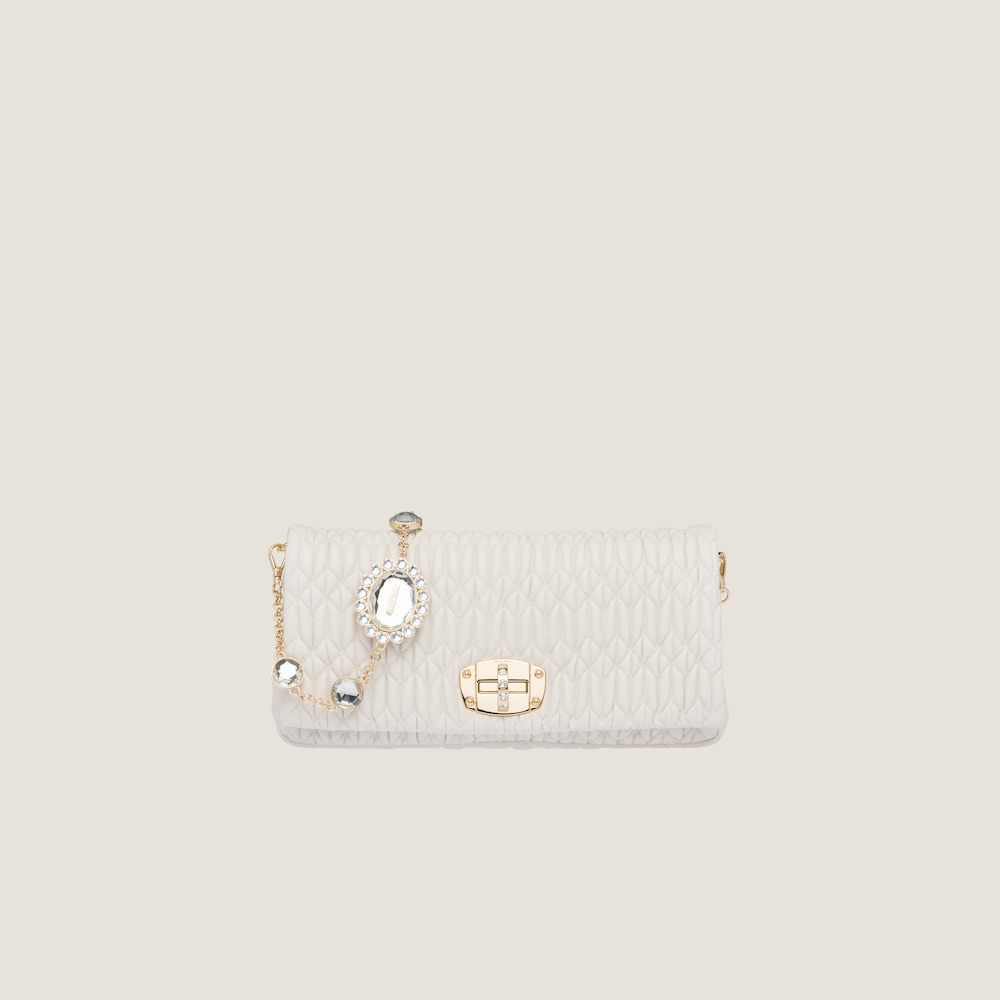 Replicate Miu Miu Iconic Crystal Cloqué Nappa leather bag(1:1 replica)