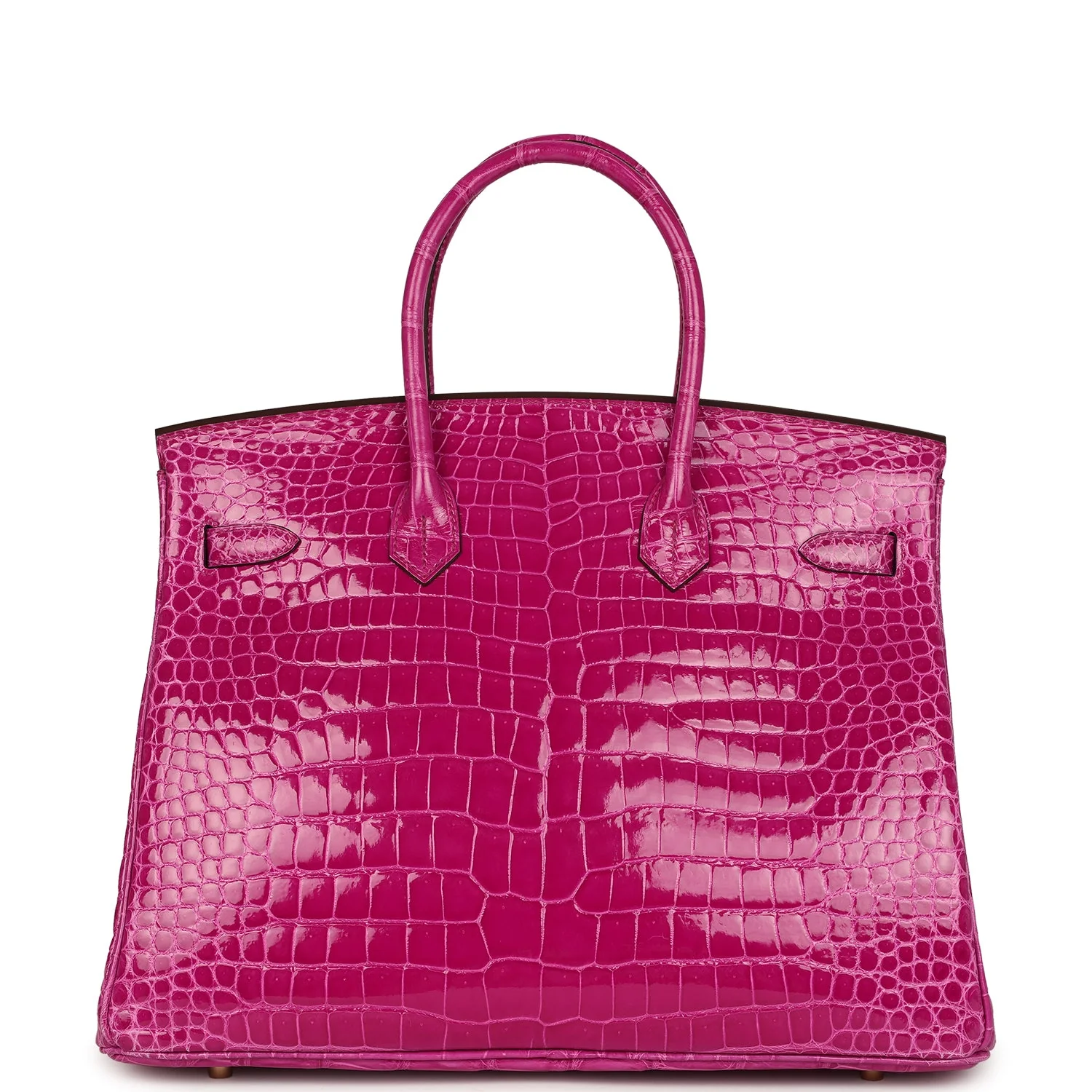 Replicate Hermes Birkin 35 Rose Scheherazade Shiny Porosus Crocodile Gold Hardware(1:1 replica)
